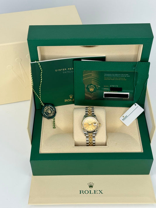 NEW 2024 Rolex Lady Datejust 28mm 279173 Jubilee Champagne Dial - MyWatchLLC