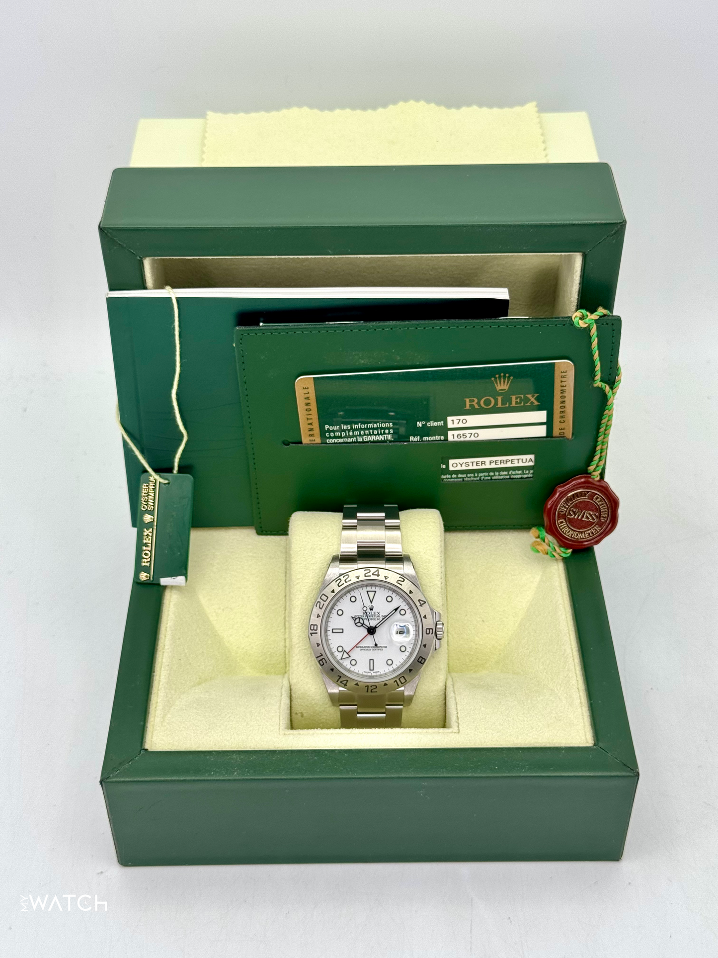 2008 Rolex Explorer II 40mm 16570 Stainless Steel Polar White Dial - MyWatchLLC