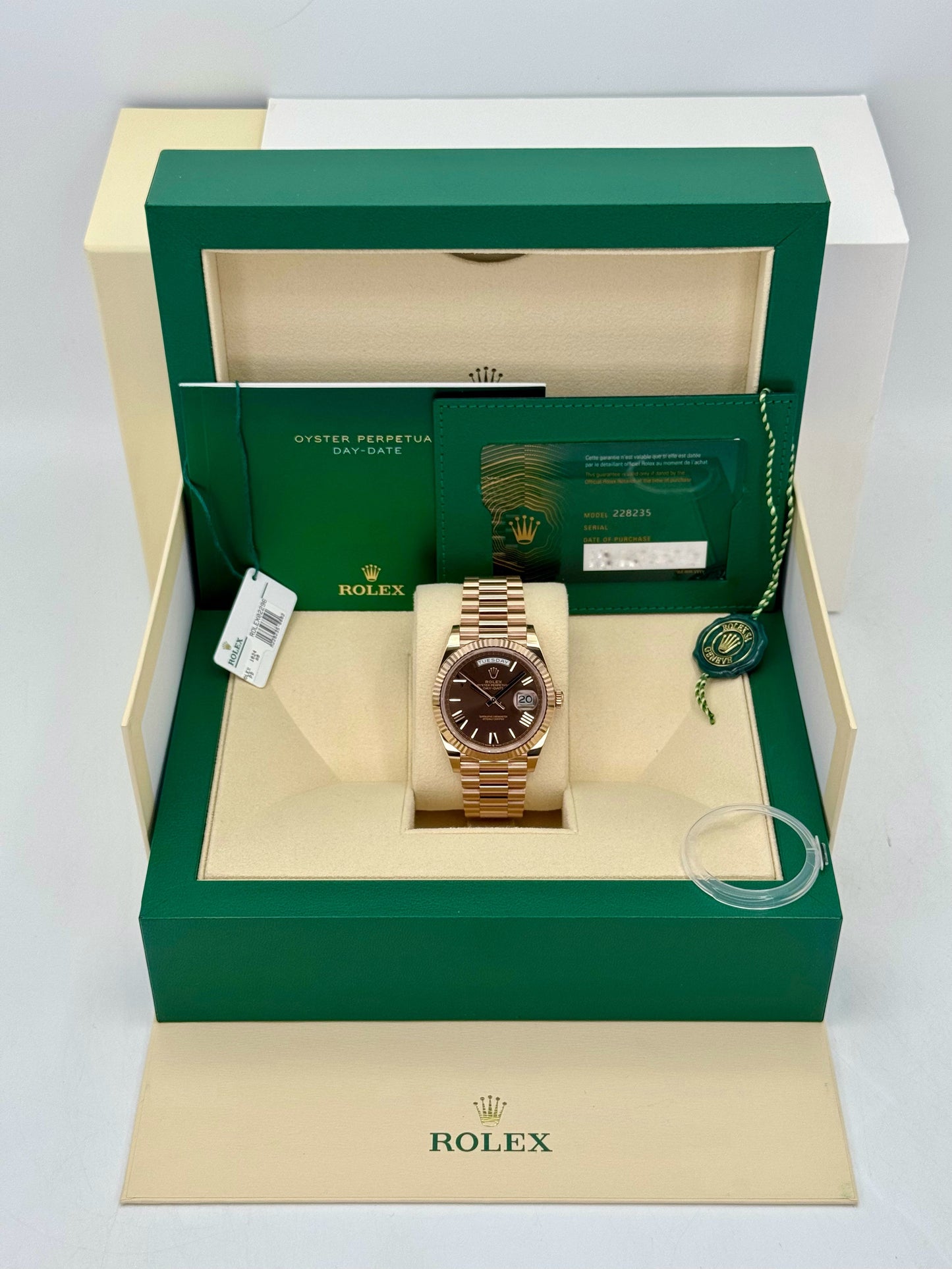 2024 Rolex Day-Date 40mm 228235 Rose Gold Chocolate Dial - MyWatchLLC