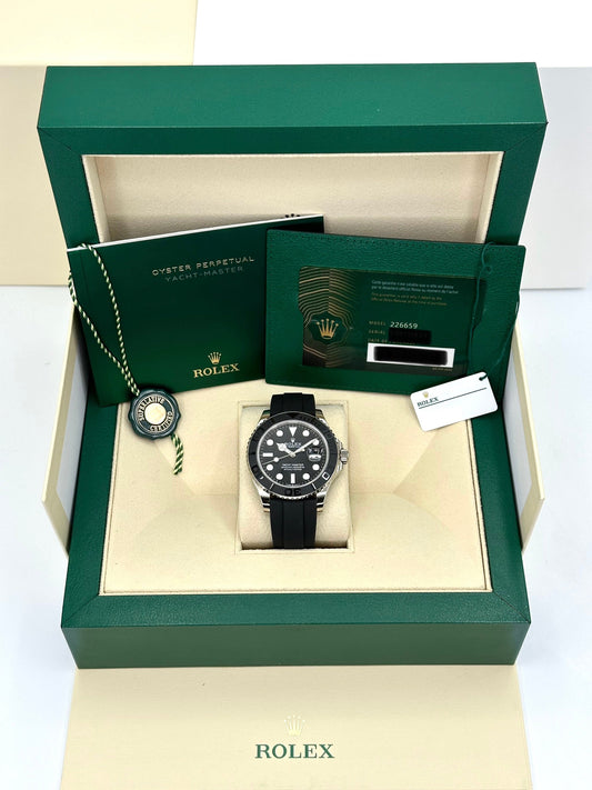 NEW 2023 Rolex Yacht-Master 42 226659 White Gold Oysterflex Black Dial - MyWatchLLC