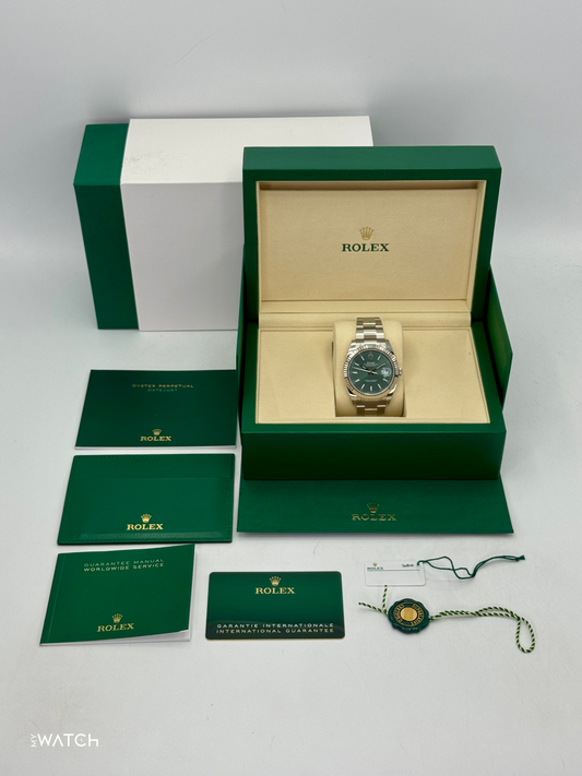 NEW 2025 Rolex Datejust 41mm 126334 Oyster Mint Green Dial - MyWatchLLC