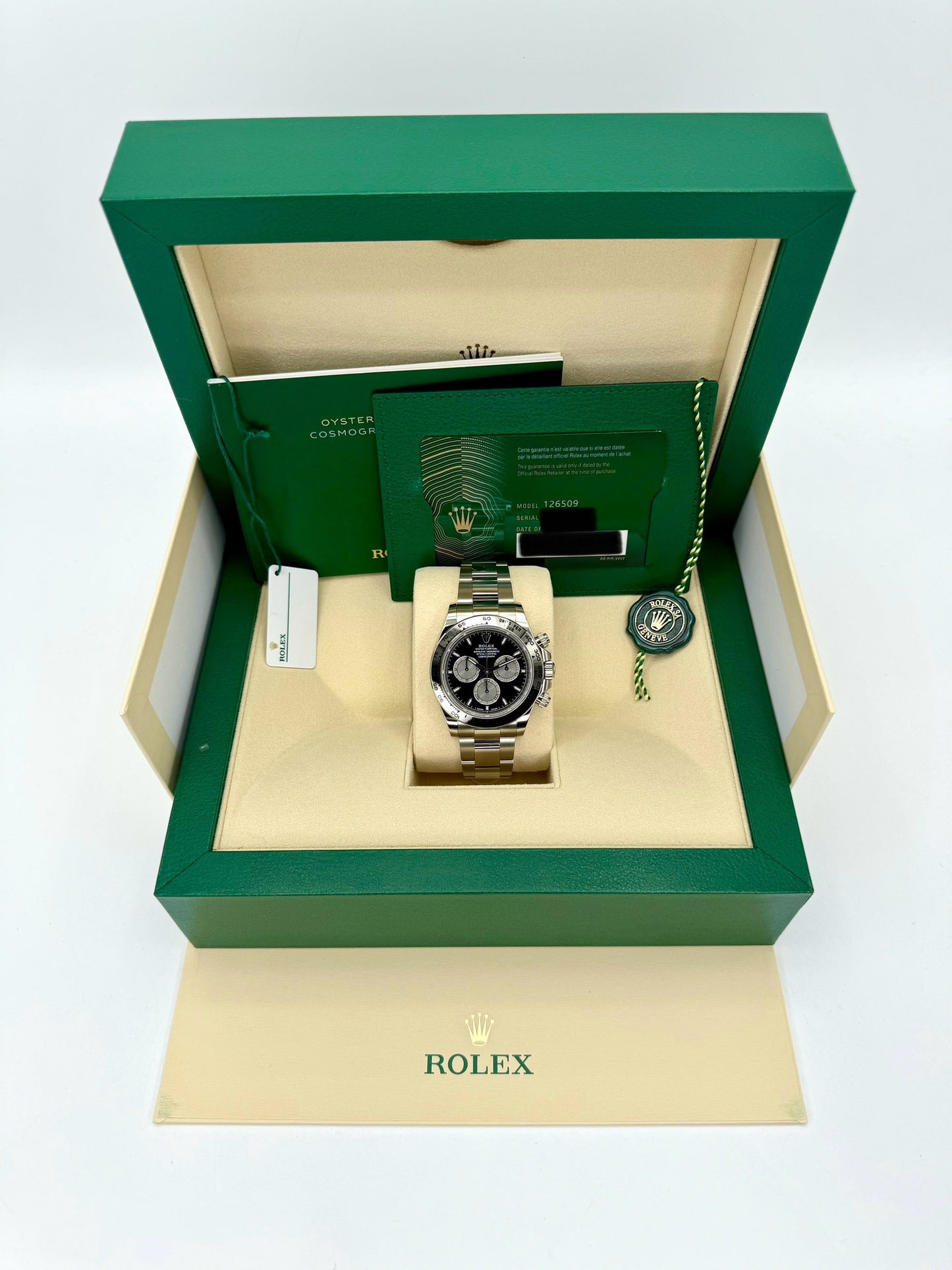 NEW 2023 Rolex Daytona 40mm 126509 White Gold Black Dial - MyWatchLLC
