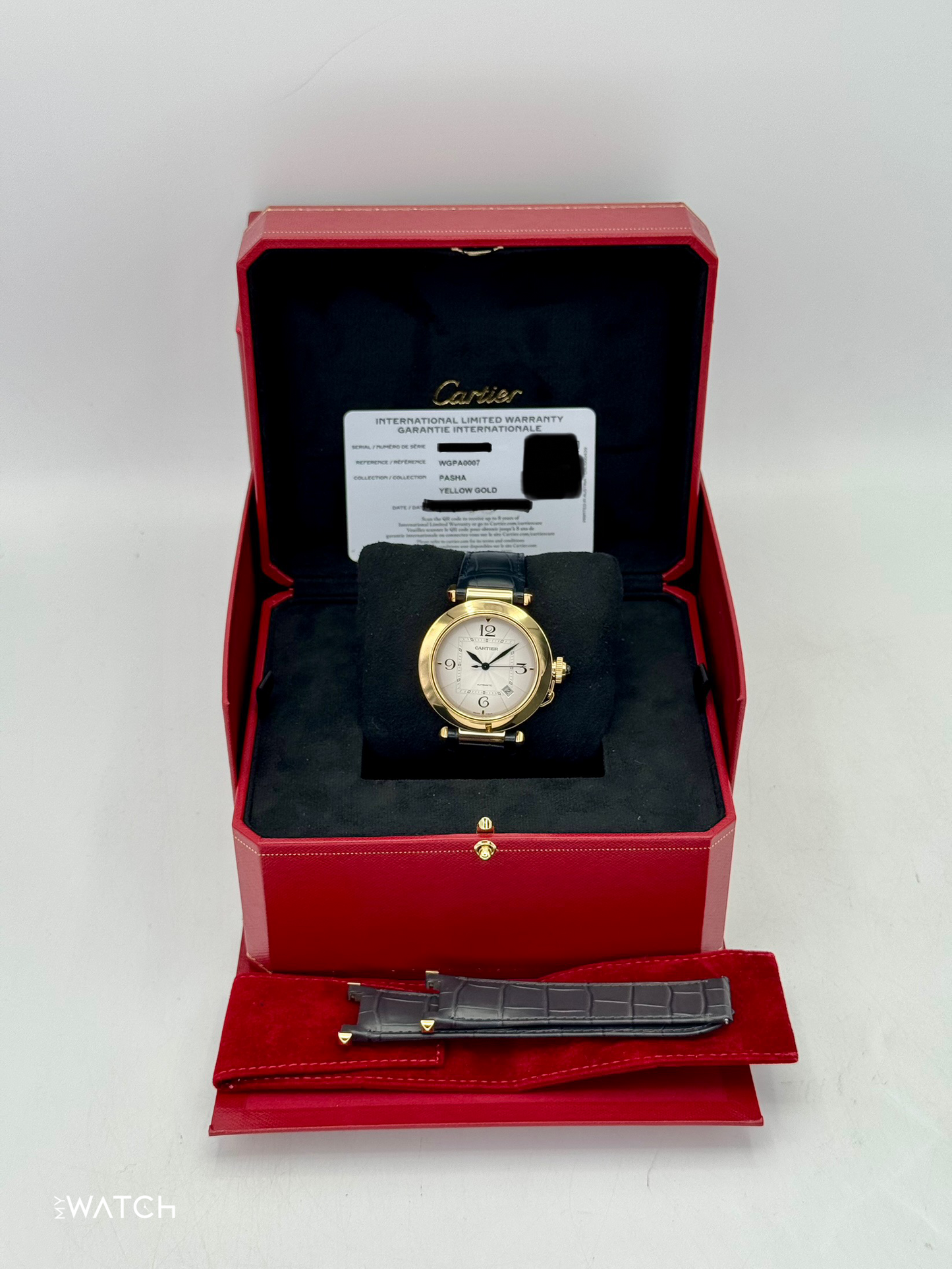2023 Cartier Pasha 41mm WGPA0007 Yellow Gold Silver Dial - MyWatchLLC