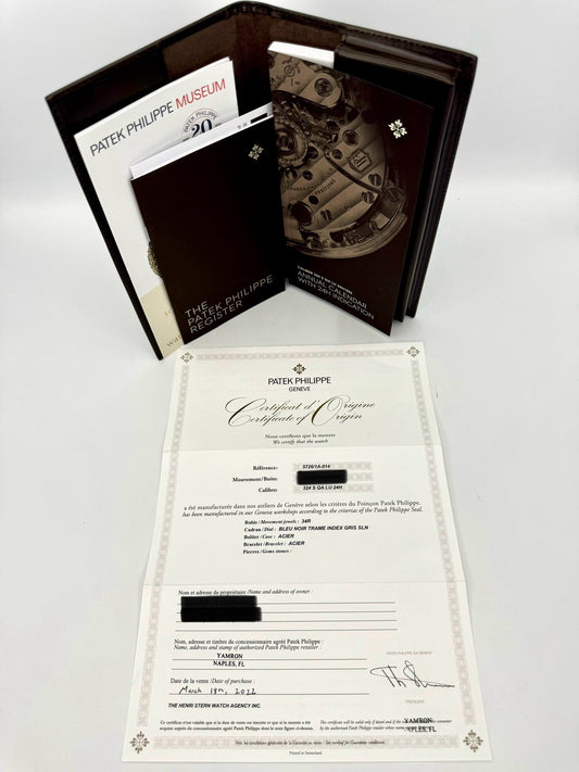 NEW 2022 Patek Philippe 40.5mm 5726/1A-014 Nautilus Moonphase Blue Dial - MyWatchLLC