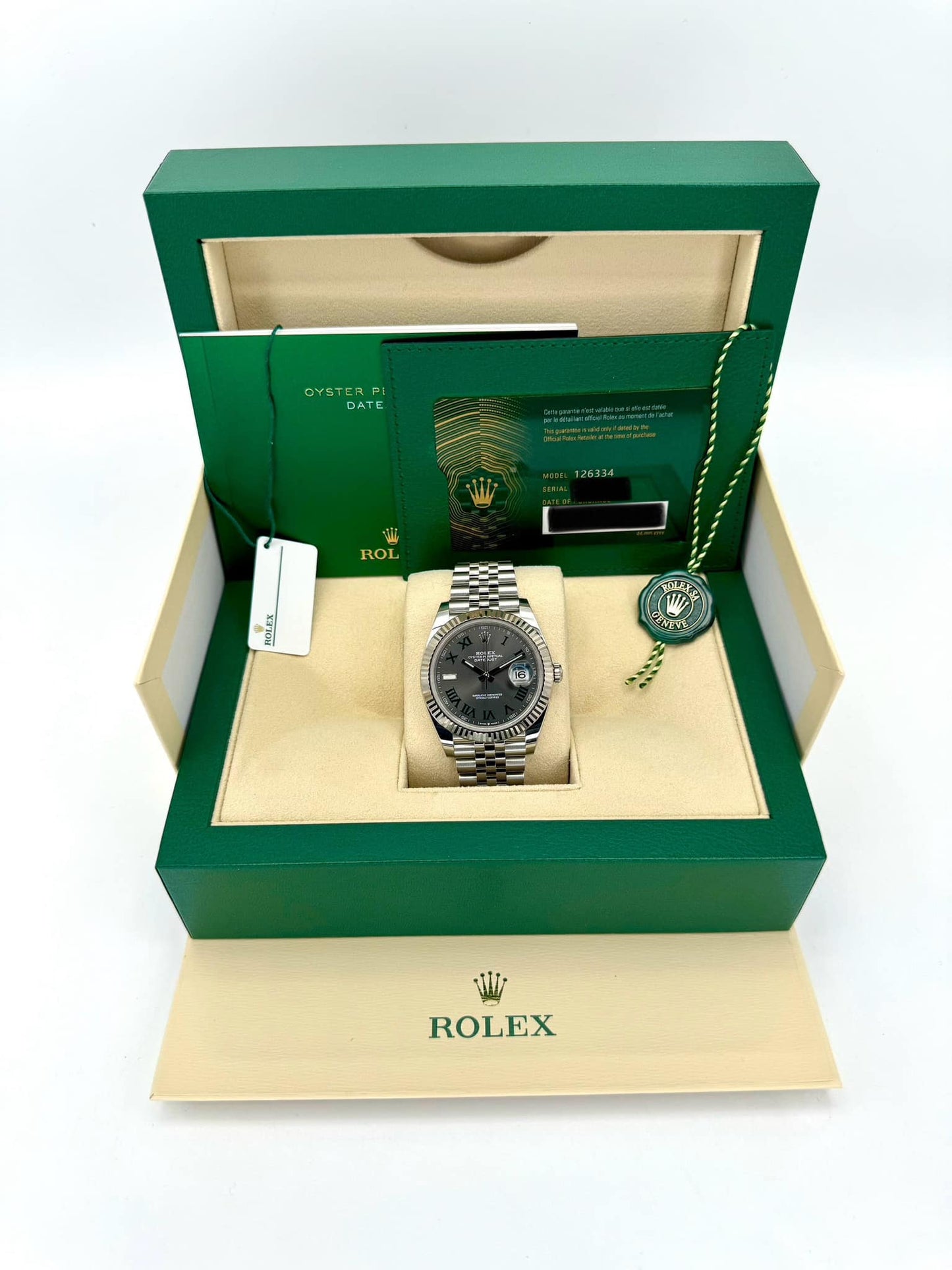 NEW 2024 Rolex Datejust 41mm Stainless Steel Jubilee Wimbledon Dial - MyWatchLLC