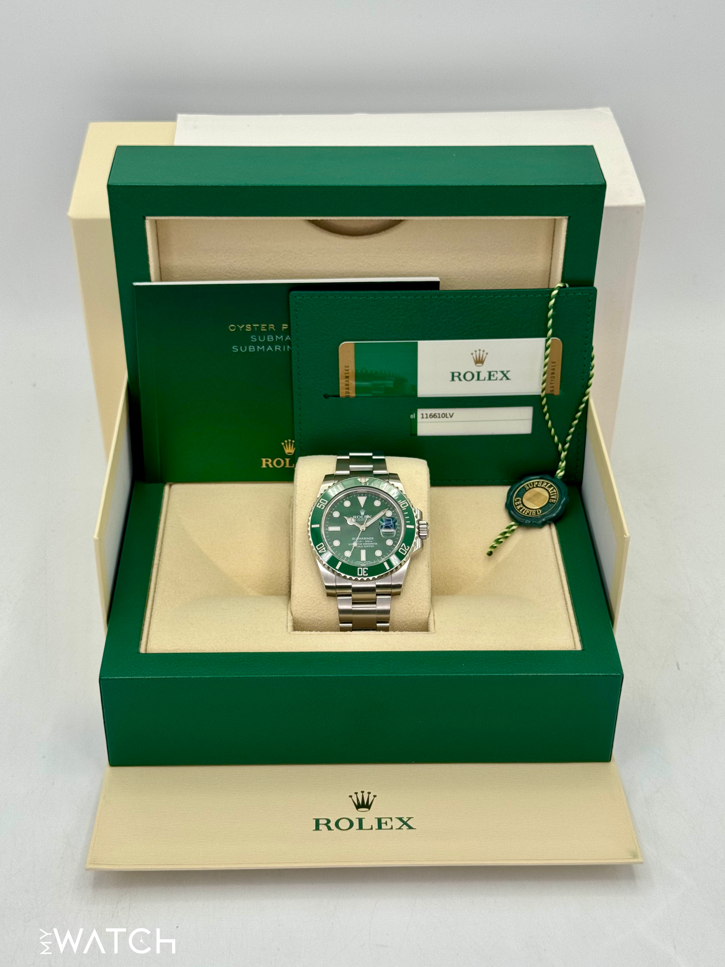 2016 Rolex Submariner “Hulkâ€?40mm 116610LV Green Dial - MyWatchLLC