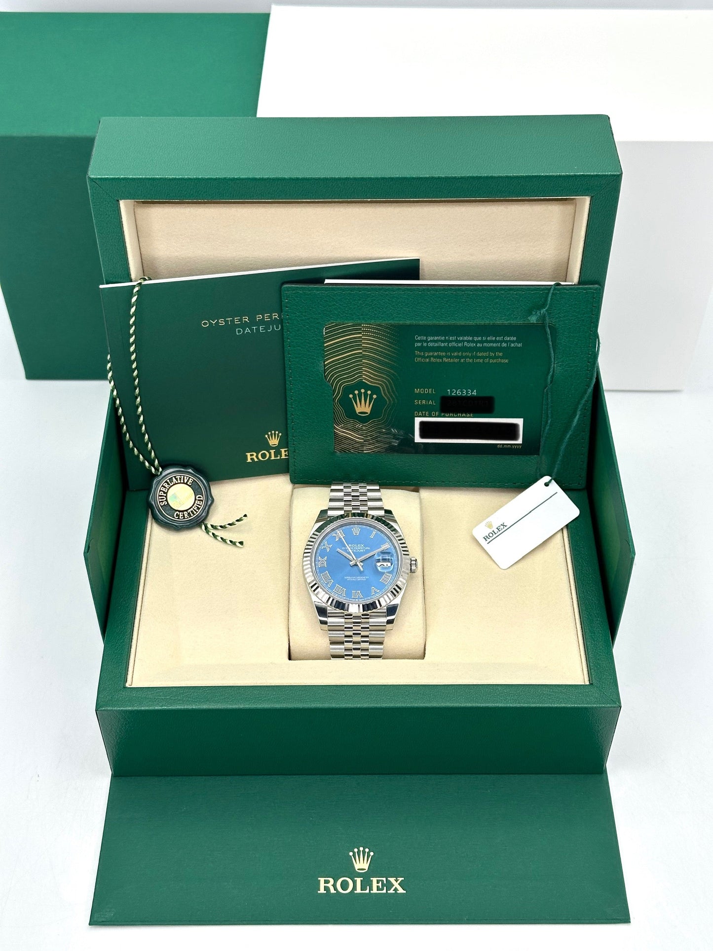 NEW 2025 Rolex Datejust 41mm 126334 Jubilee Blue Roman Numeral Dial - MyWatchLLC