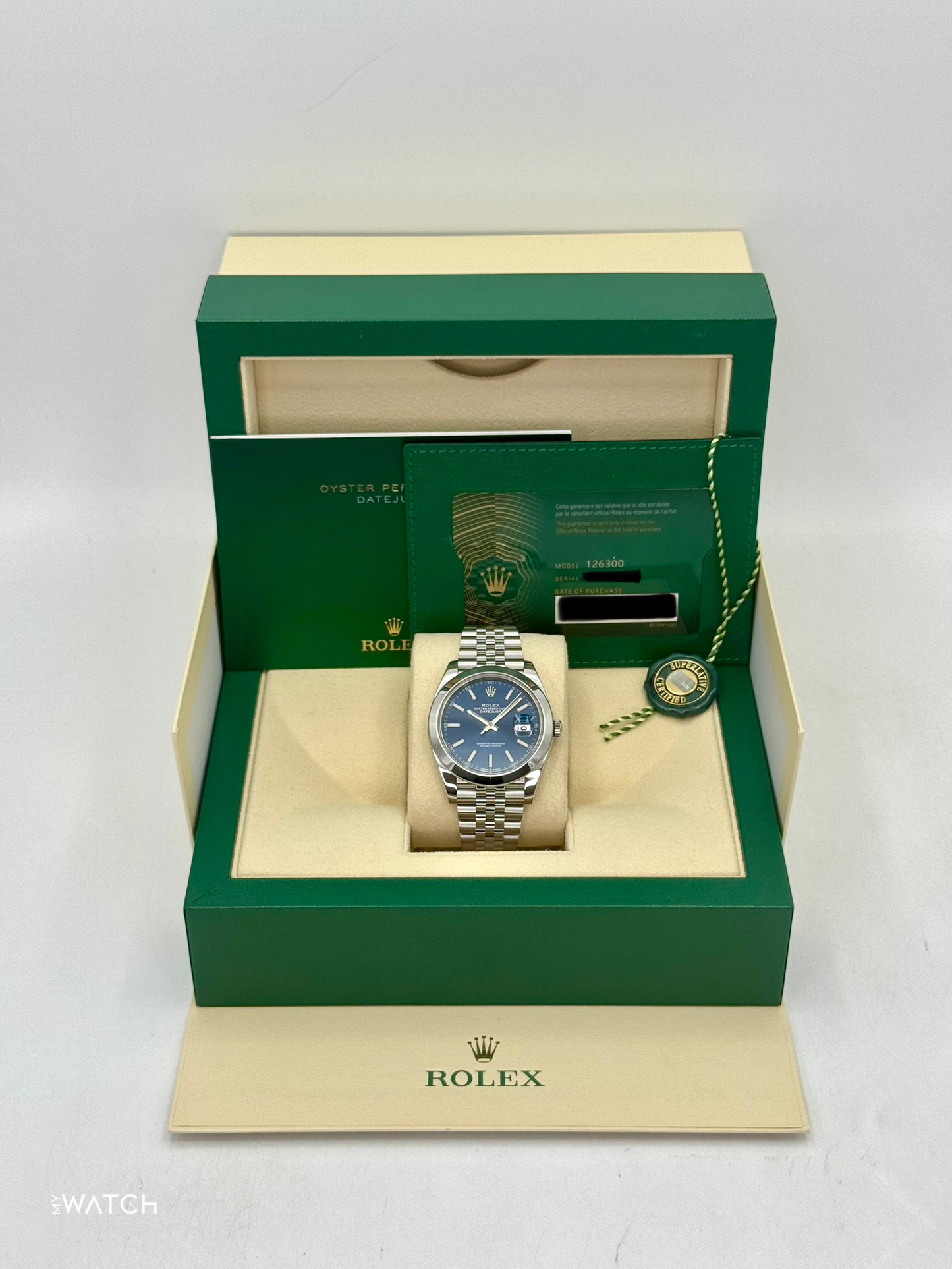 2023 Rolex Datejust 41mm 126300 Stainless Steel Jubilee Blue Dial - MyWatchLLC