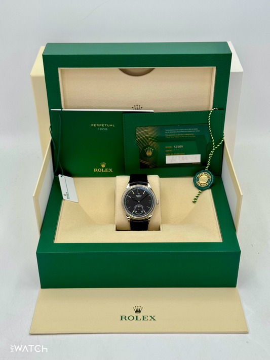 NEW 2025 Rolex 1908 39mm 52509 18kt White Gold Black Dial - MyWatchLLC