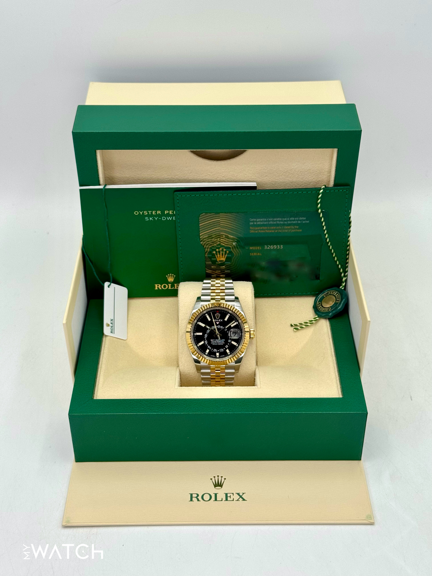2023 Rolex Sky-Dweller 42mm 326933 Two-Tone Jubilee Black Dial - MyWatchLLC