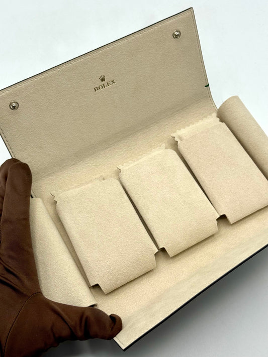 Rolex Leather Three Watch Travel Pouch - MyWatchLLC