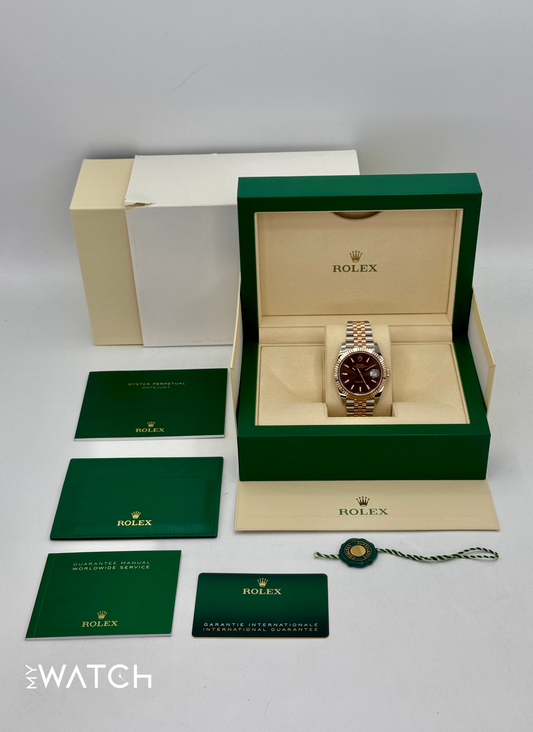 NEW 2024 Rolex Datejust 41mm 126331 Two-Tone Rose Gold Chocolate Dial - MyWatchLLC