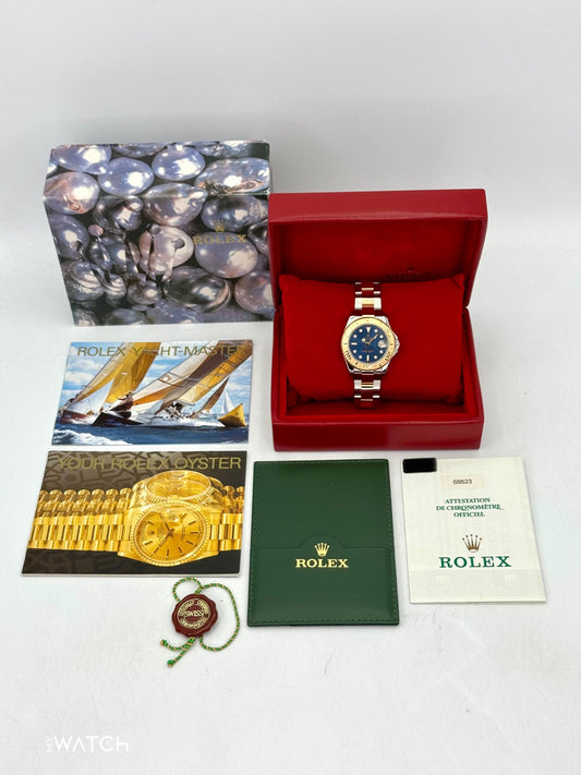 1999 Rolex Yacht-Master 35mm 68623 Two-Tone Blue Dial - MyWatchLLC