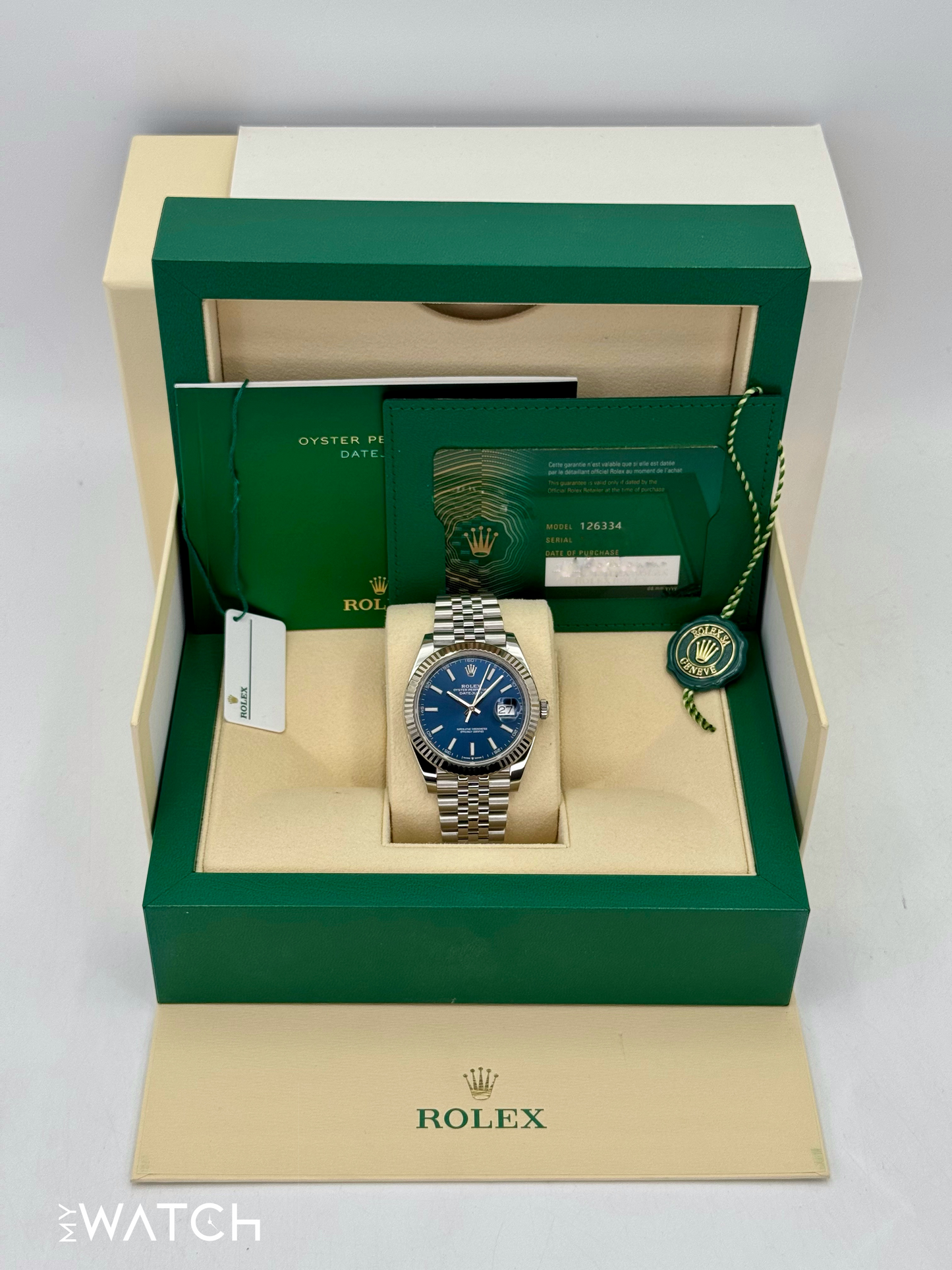 2022 Rolex Datejust 41mm 126334 Stainless Steel Jubilee Blue Dial - MyWatchLLC