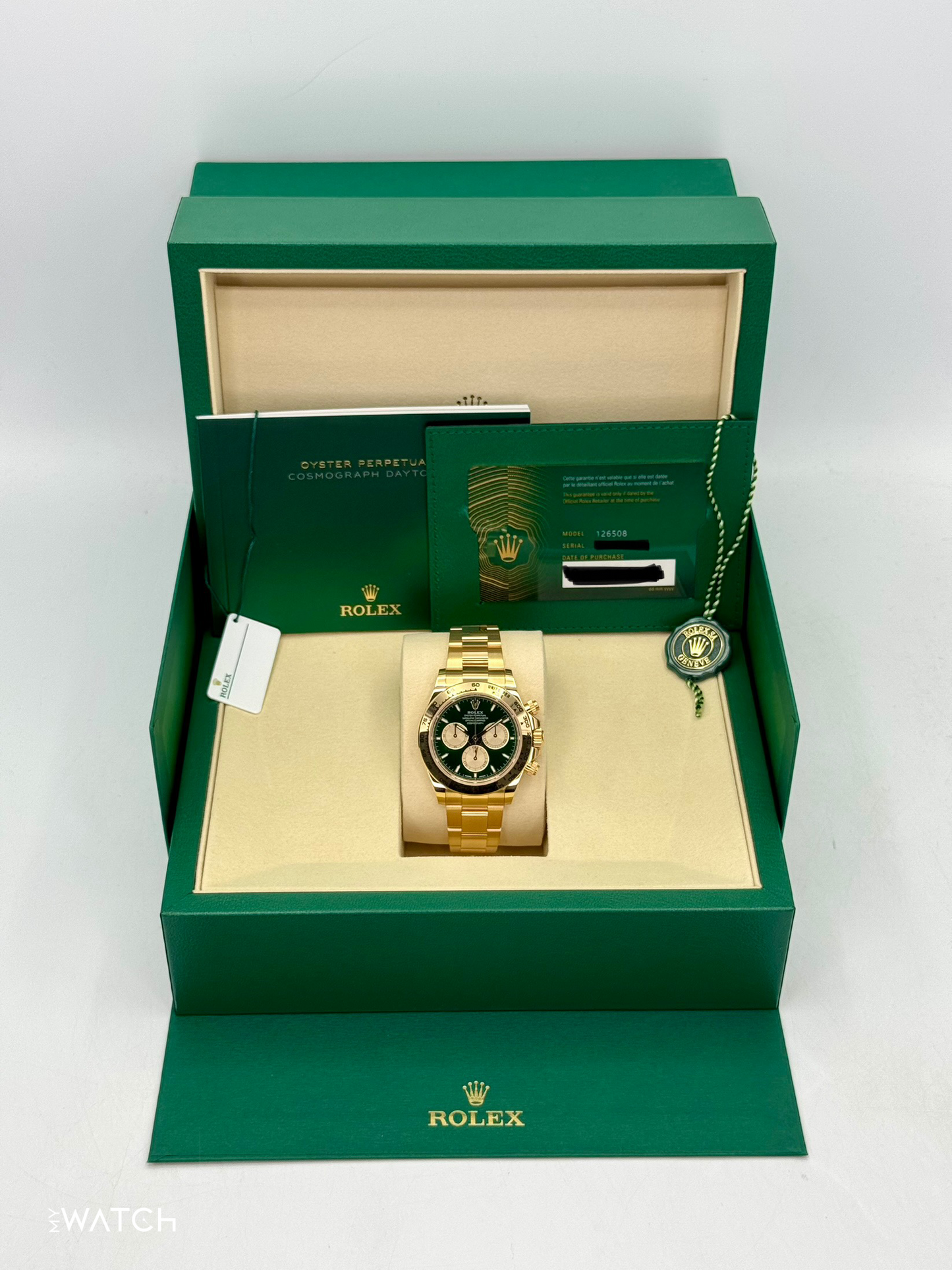 NEW 2025 Rolex Daytona "John Mayer" 40mm 126508 Yellow Gold Green Dial - MyWatchLLC