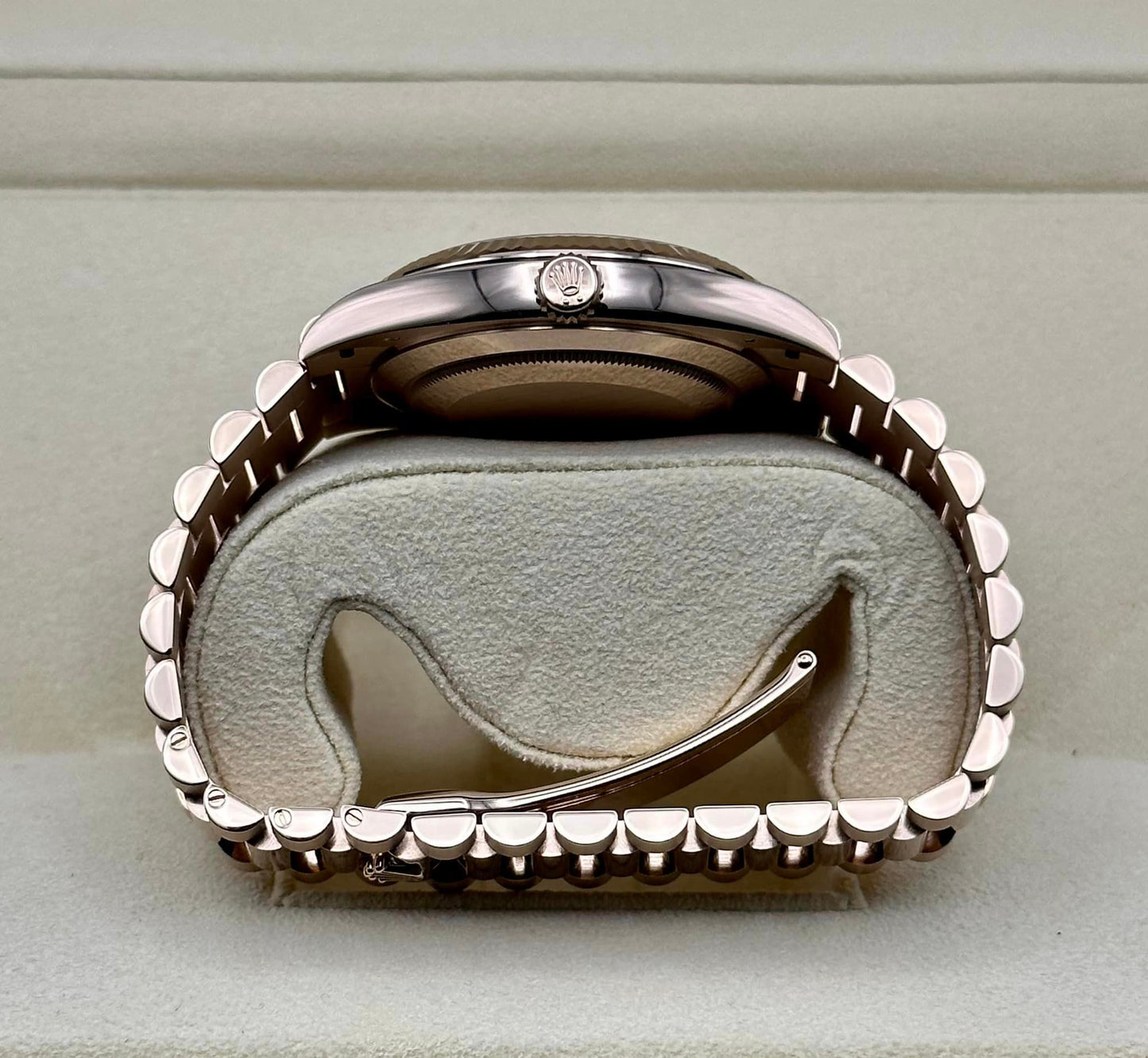 NEW 2022 Rolex Day-Date 40 228238 Rose Gold Olive Dial Arabic Calendar - MyWatchLLC