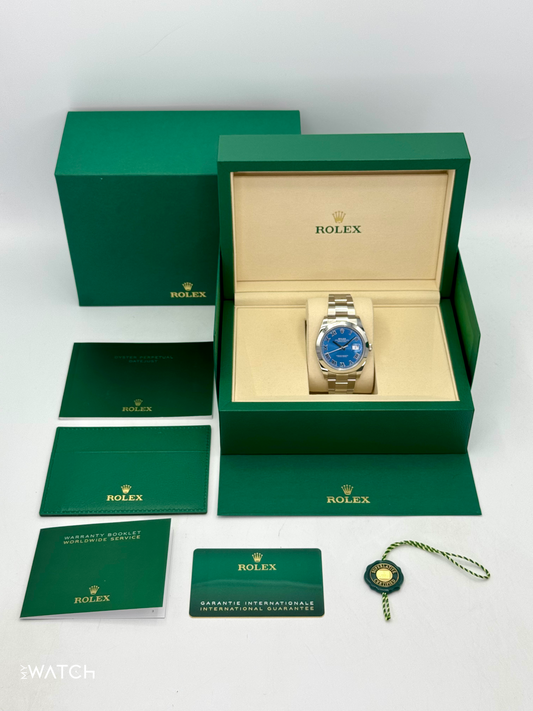 NEW 2025 Rolex Datejust 41mm 126300 Oyster Blue Roman Numeral Dial - MyWatchLLC