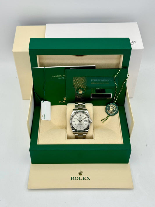 NEW 2024 Rolex Datejust 41mm 126334 Stainless Steel Oyster Silver Dial - MyWatchLLC