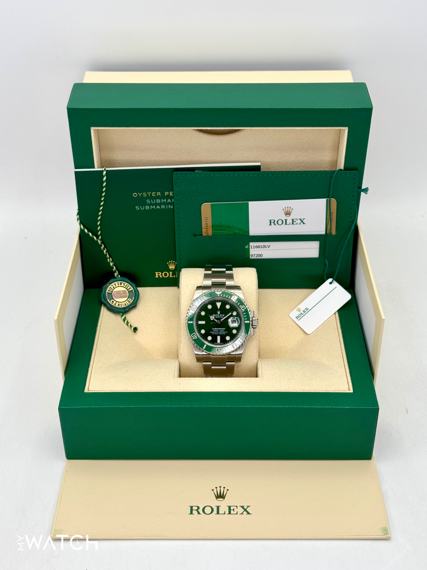 2020 Rolex Submariner “Hulkâ€?40mm 116610LV Green Dial - MyWatchLLC
