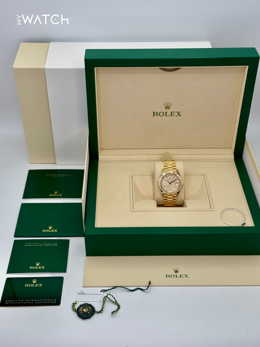 NEW 2025 Rolex Day-Date 40mm 228398TBR Diamond Paved Dial - MyWatchLLC