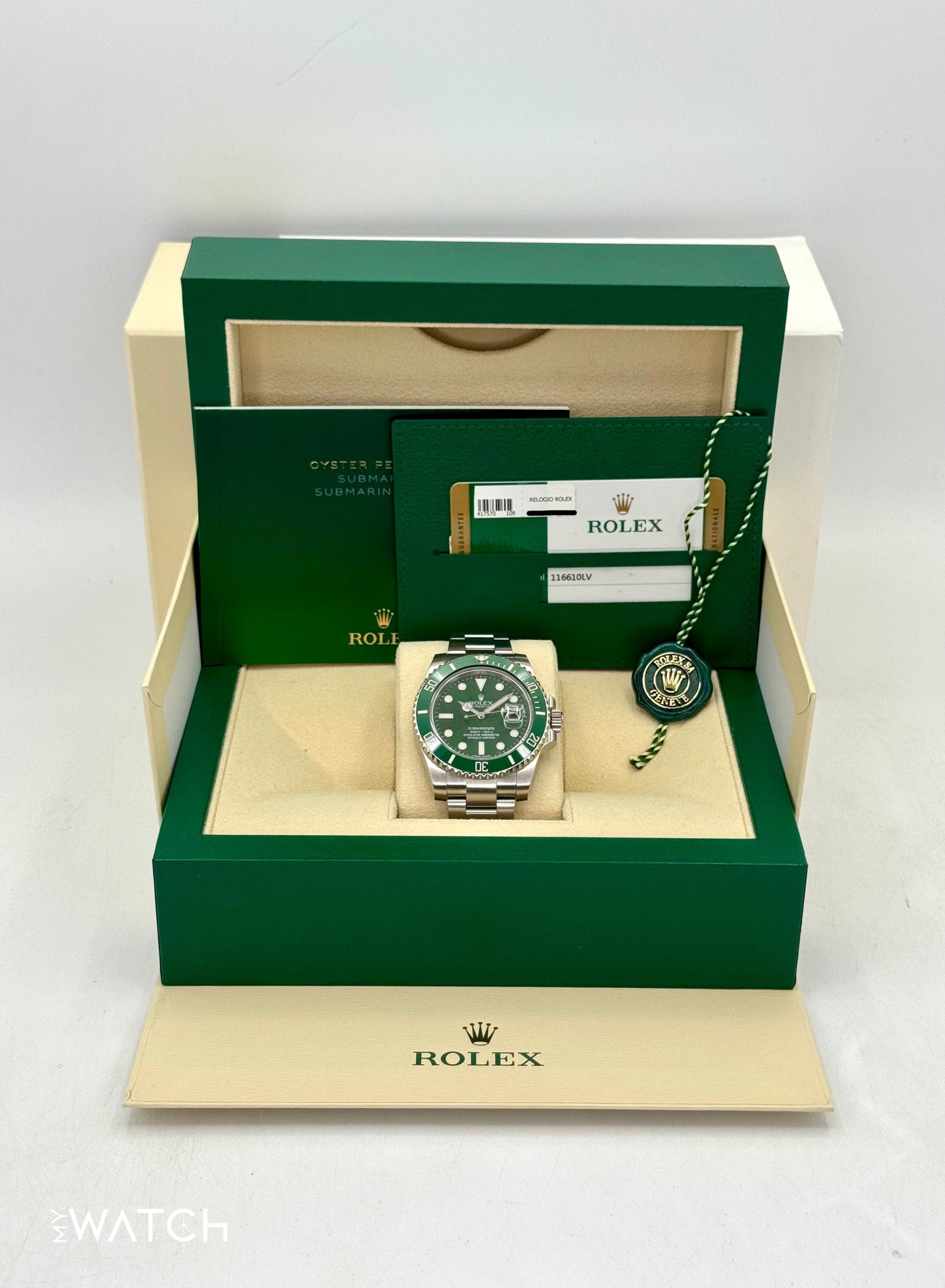 2015 Rolex Submariner “Hulkâ€?40mm 116610LV Green Dial - MyWatchLLC