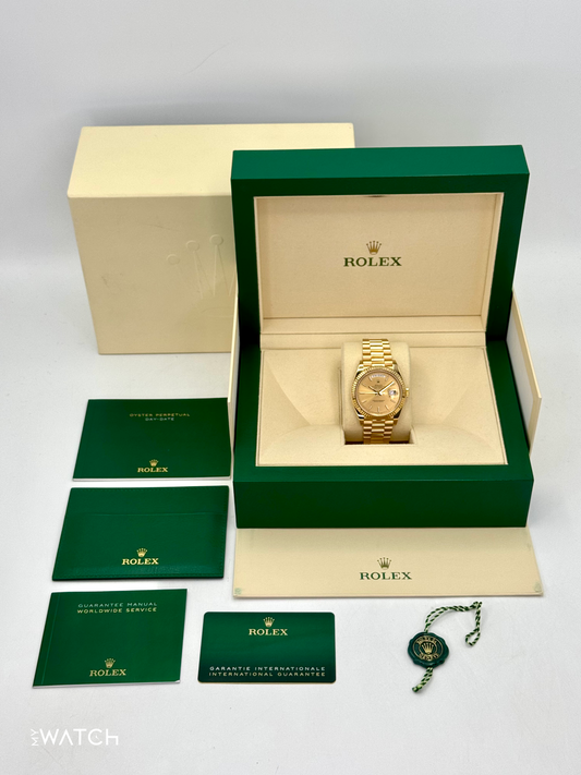2020 Rolex Day-Date 40mm 228238 Champagne Stick Dial - MyWatchLLC