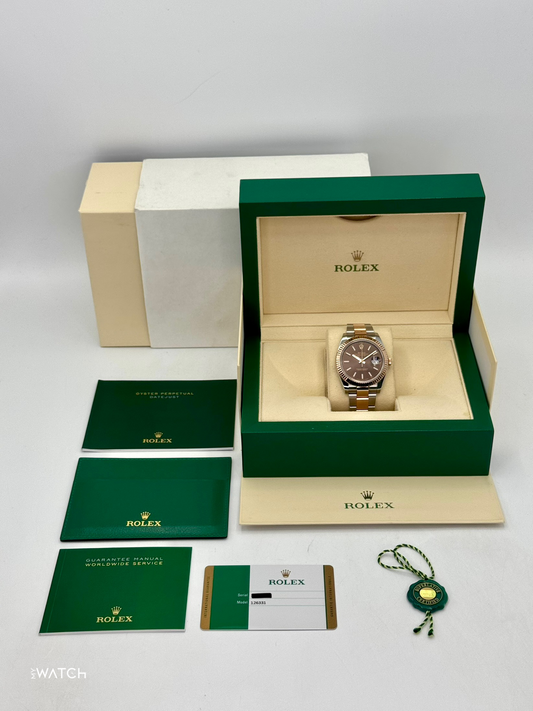 2017 Rolex Datejust 41mm 126331 Two-Tone Rose Gold Chocolate Dial - MyWatchLLC