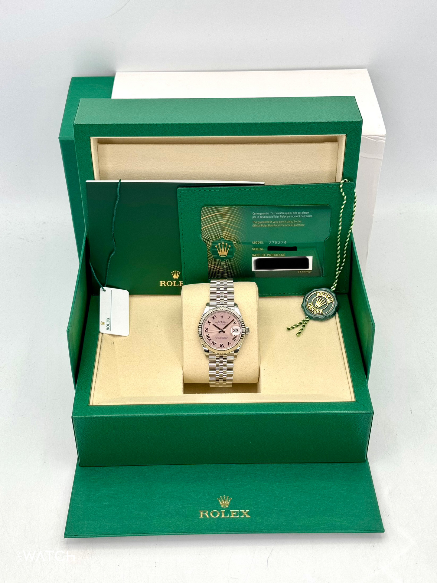 NEW 2025 Rolex Lady Datejust 31mm 278274 Stainless Steel Jubilee Pink Roman Dial - MyWatchLLC