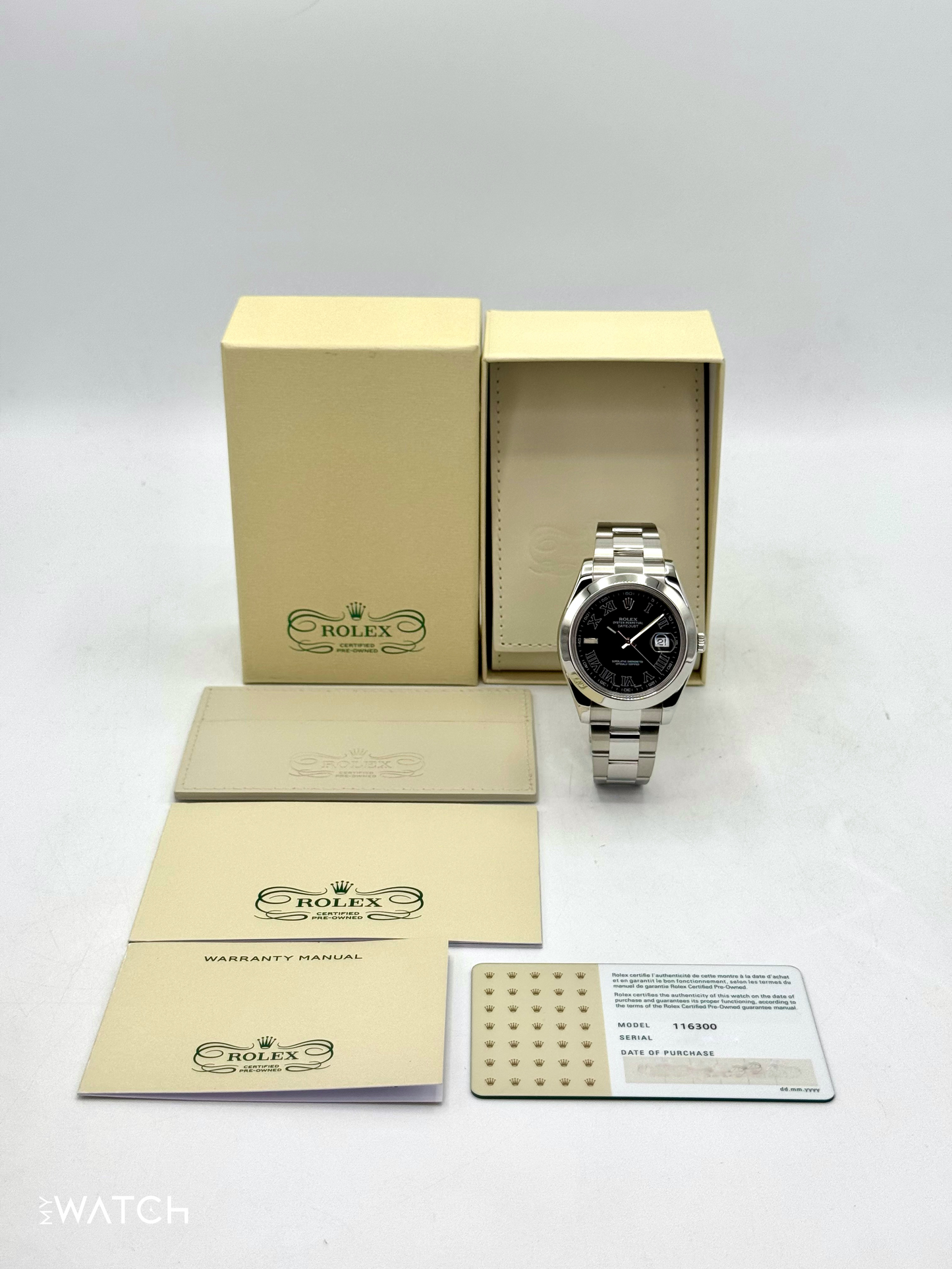 2025 CPO Rolex Datejust II 41mm 116300 Stainless Steel Oyster Black Dial - MyWatchLLC