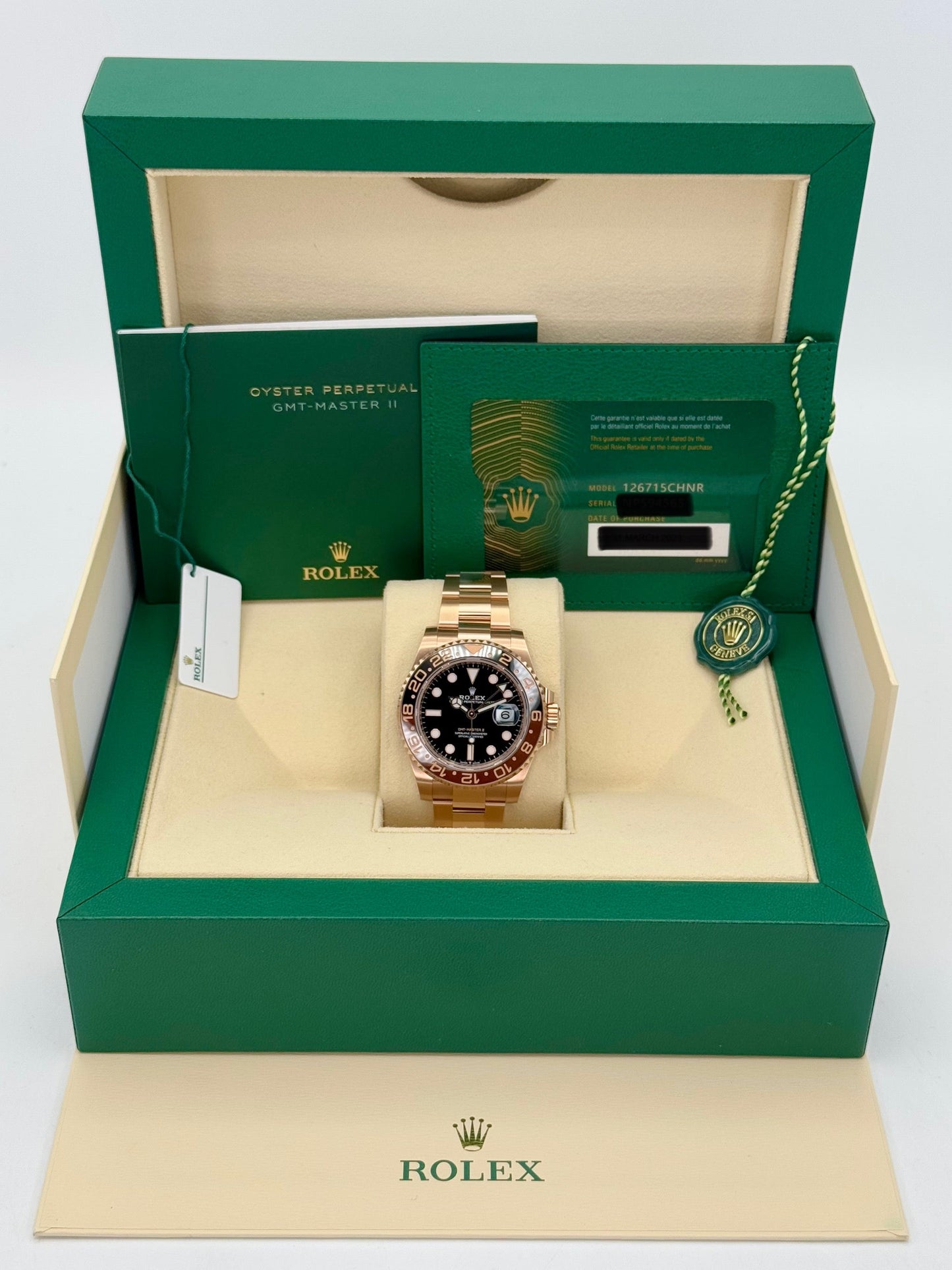 NEW 2023 Rolex GMT-Master II "Rootbeer" 40mm 126715CHNR Rose Gold - MyWatchLLC