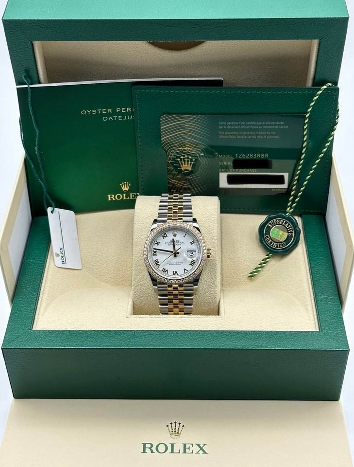 NEW 2024 Rolex Datejust 36mm 126283RBR Two-Tone Jubilee Diamond Bezel - MyWatchLLC