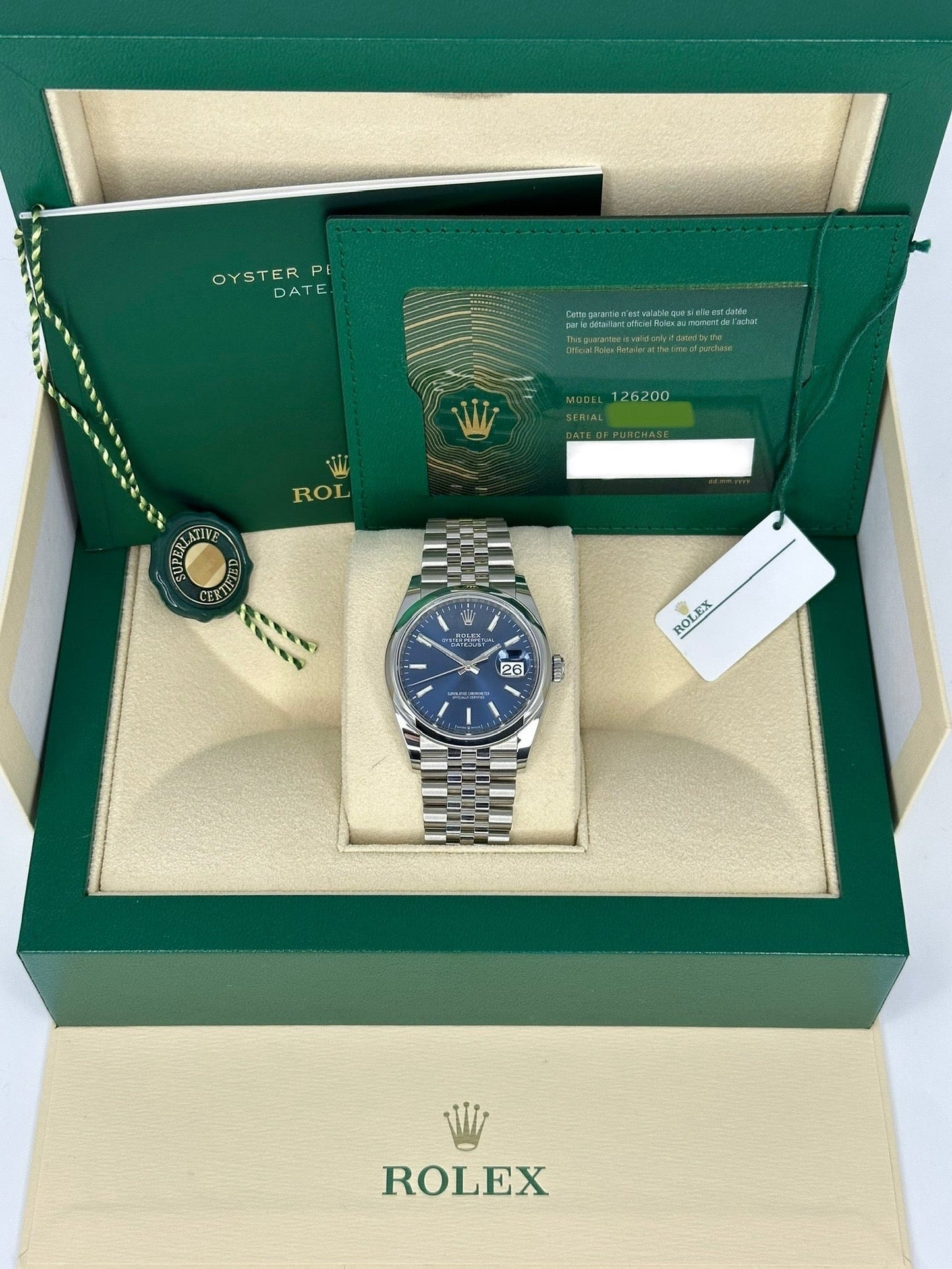 NEW 2025 Rolex Datejust 36mm 126200 Jubilee Blue Dial - MyWatchLLC