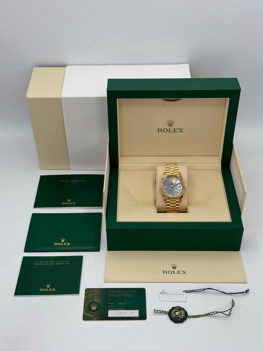 NEW 2025 Rolex Day-Date 40mm 228238 Mother Of Pearl Diamond Dial - MyWatchLLC