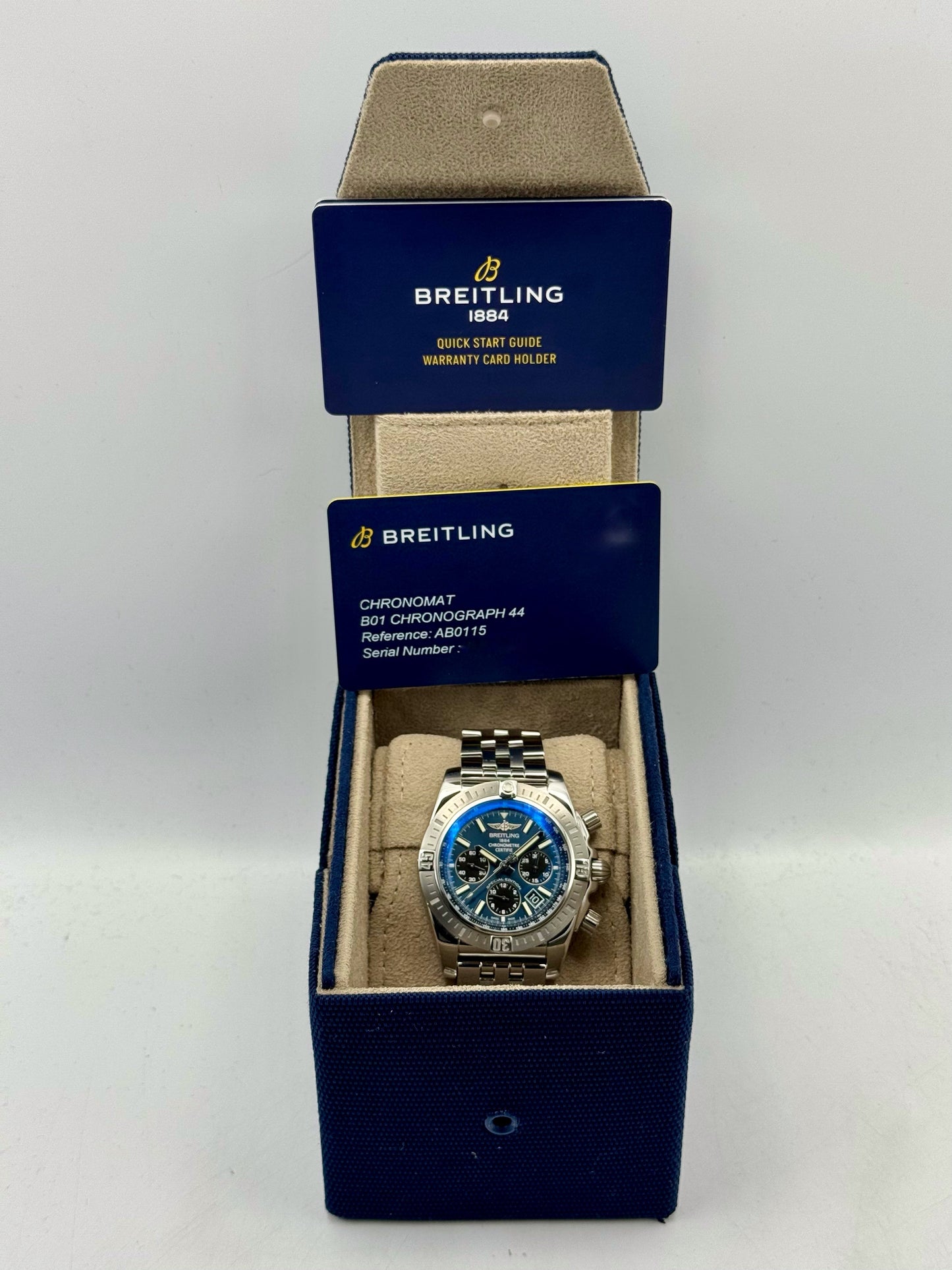 2022 Breitling Chronomat B01 44mm AB0115 Stainless Steel Blue Dial - MyWatchLLC