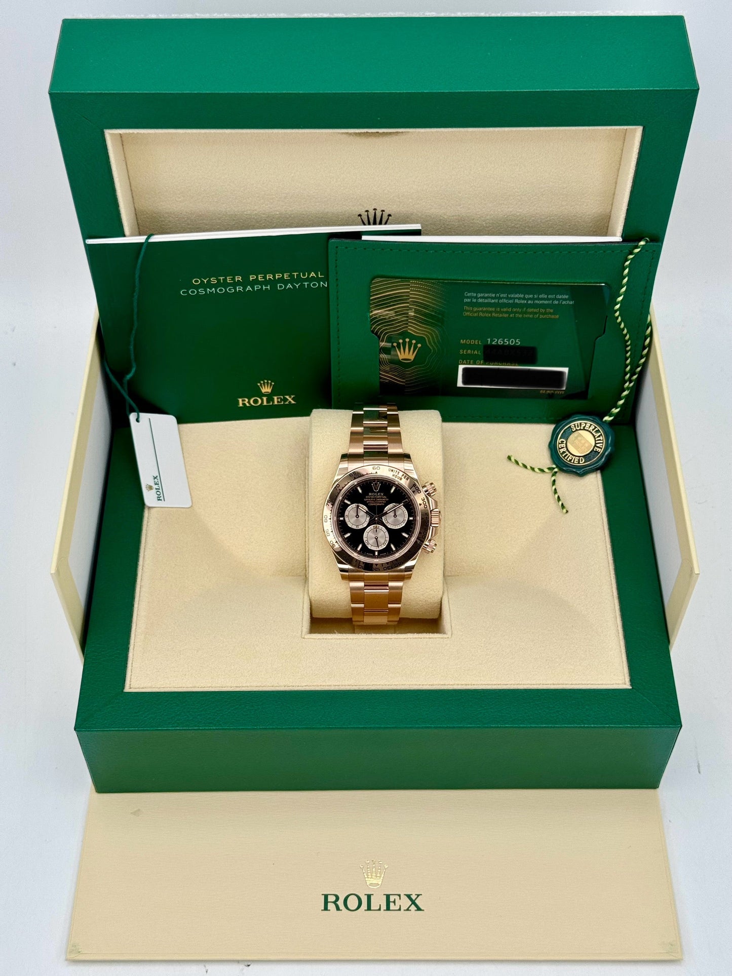 NEW 2024 Rolex Daytona 40mm 126505 Rose Gold Black Dial - MyWatchLLC