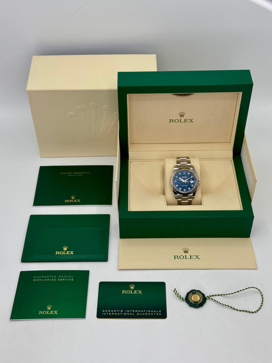 2024 Rolex Datejust 41mm 126334 Stainless Steel Oyster Blue Diamond Dial - MyWatchLLC