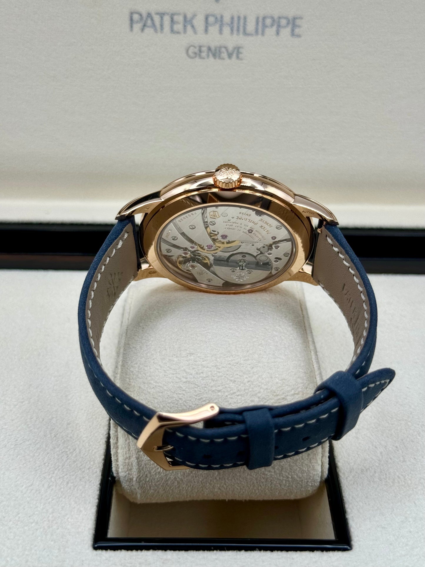 NEW 2024 Patek Philippe 5224R Calatrava Travel Time Rose Gold Blue Dial - MyWatchLLC