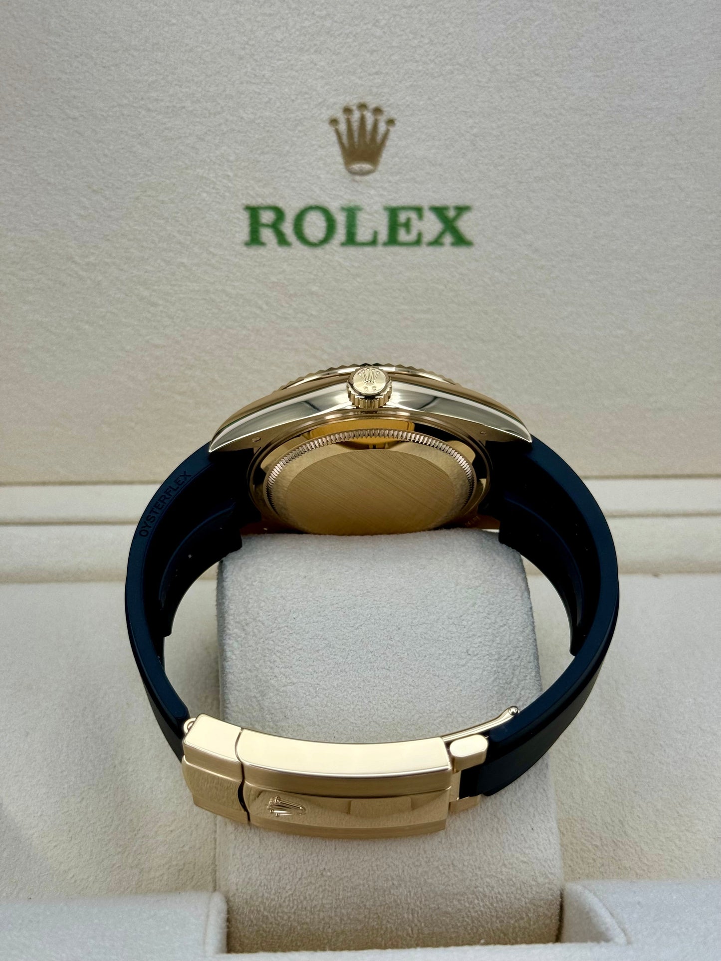 2024 Rolex Sky-Dweller 42mm 336238 Yellow Gold Oysterflex Champagne Dial - MyWatchLLC