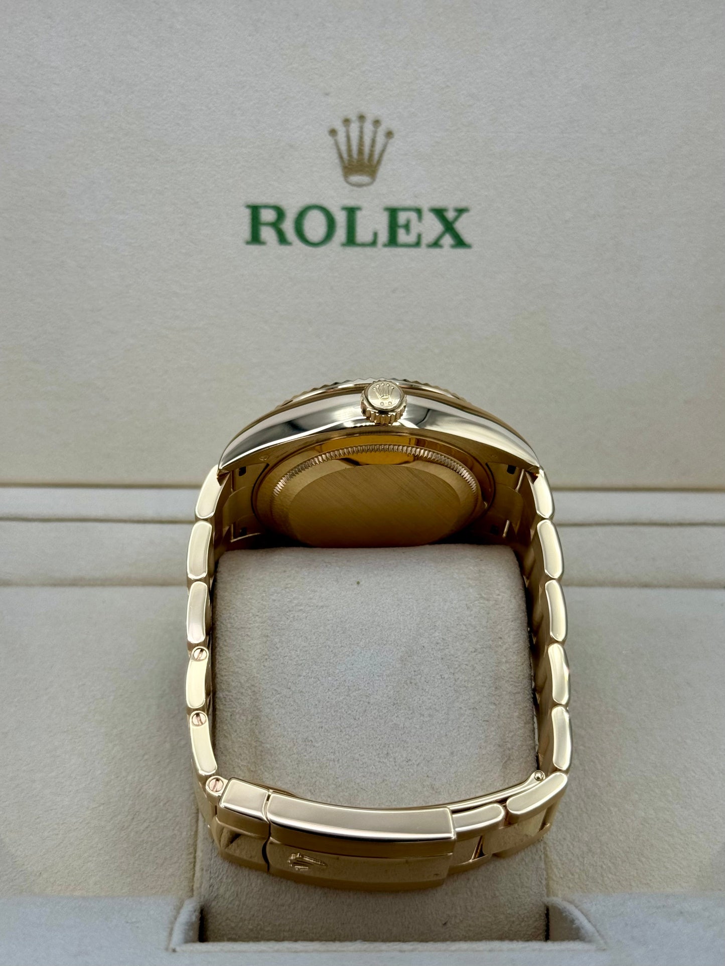 2019 Rolex Sky-Dweller 42mm 326938 Yellow Gold Oyster Champagne Dial - MyWatchLLC