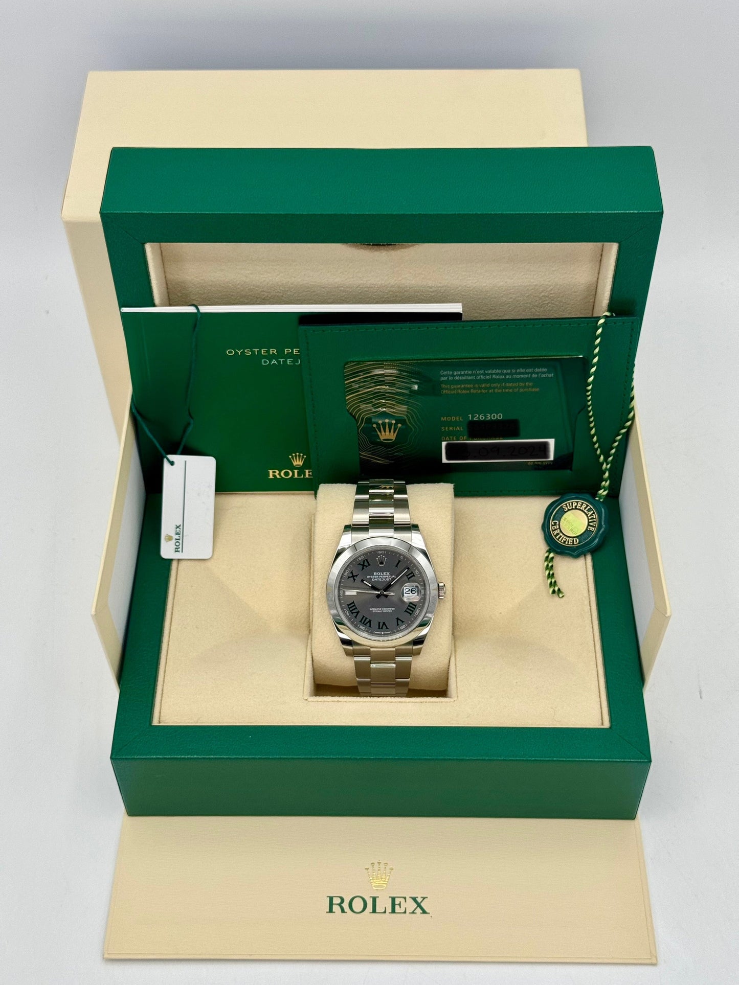 NEW 2024 Rolex Datejust 41mm 126300 Oyster Wimbledon Dial - MyWatchLLC