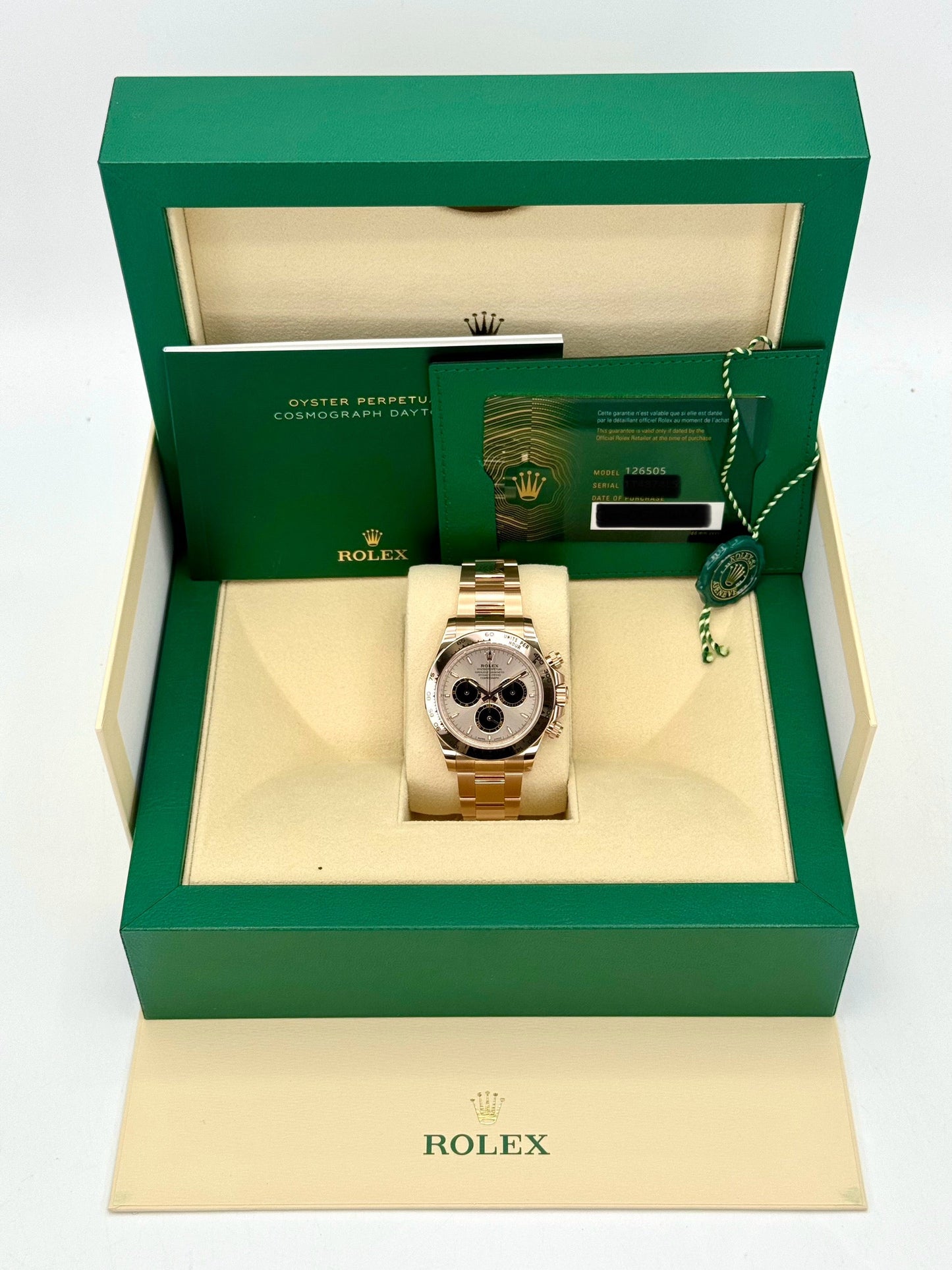 NEW 2024 Rolex Daytona 40mm 126505 Rose Gold Sundust Dial - MyWatchLLC