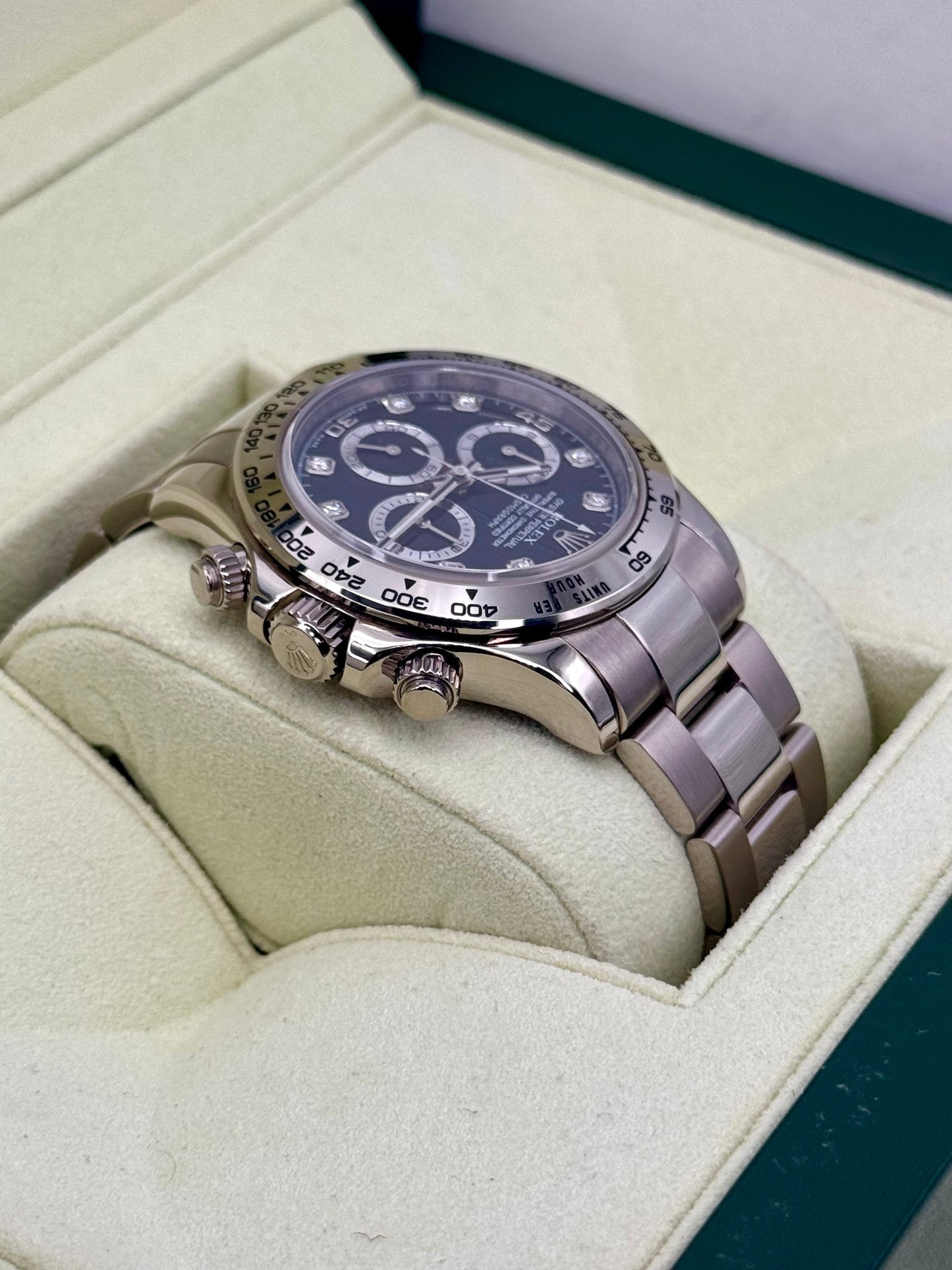 2009 Rolex Daytona 40mm 116509 White Gold Black Diamond Dial - MyWatchLLC