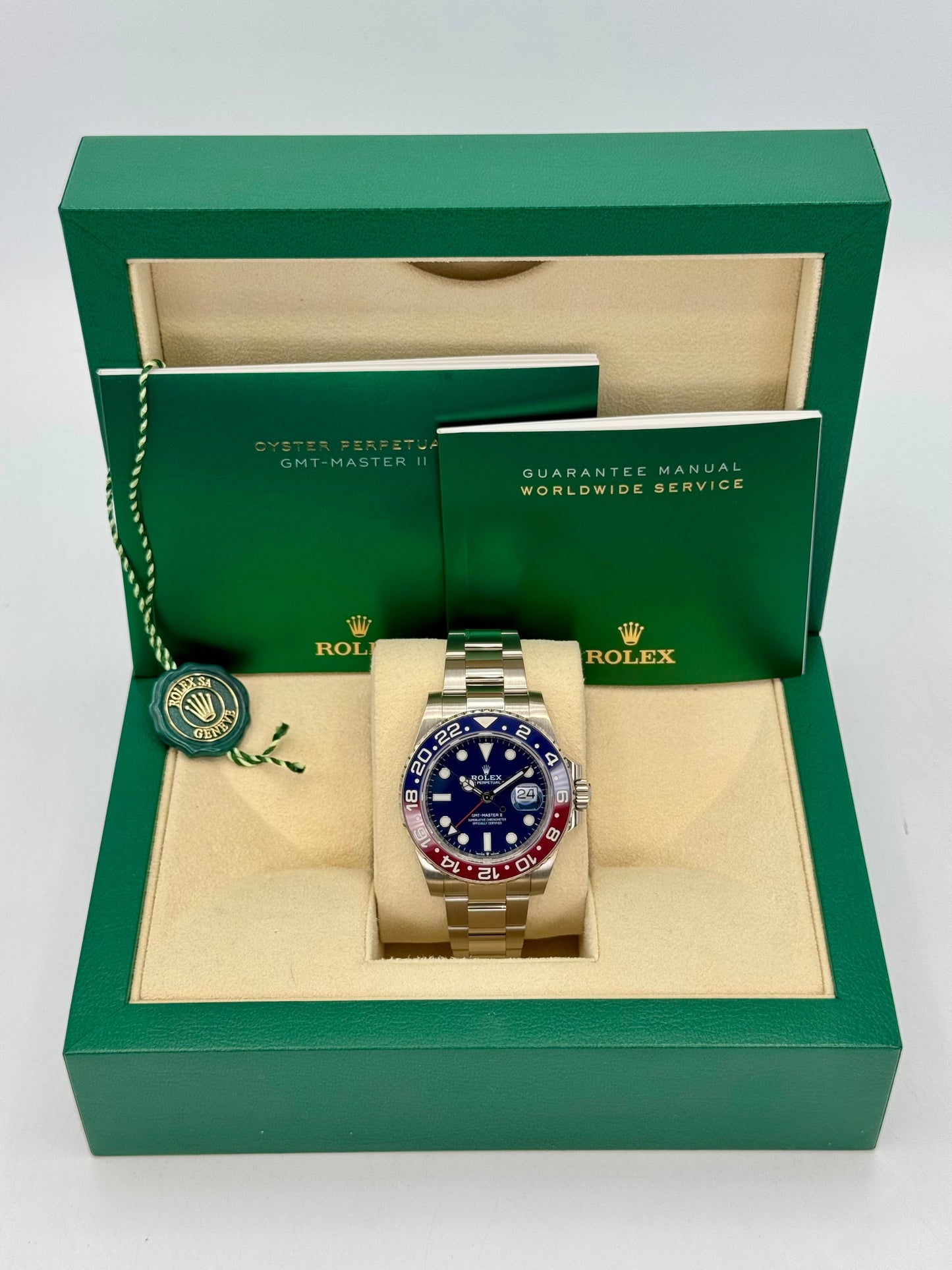 Rolex GMT-Master II "Pepsi" 40mm 126719BLRO White Gold Oyster - MyWatchLLC