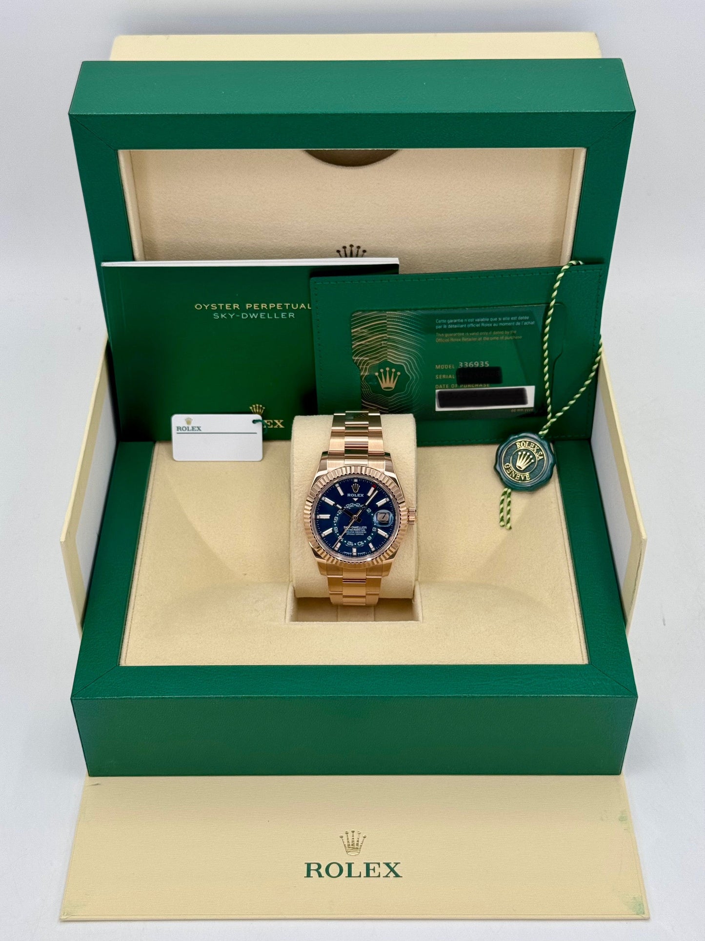 2023 Rolex Sky-Dweller 42mm 336935 Rose Gold Blue Dial - MyWatchLLC