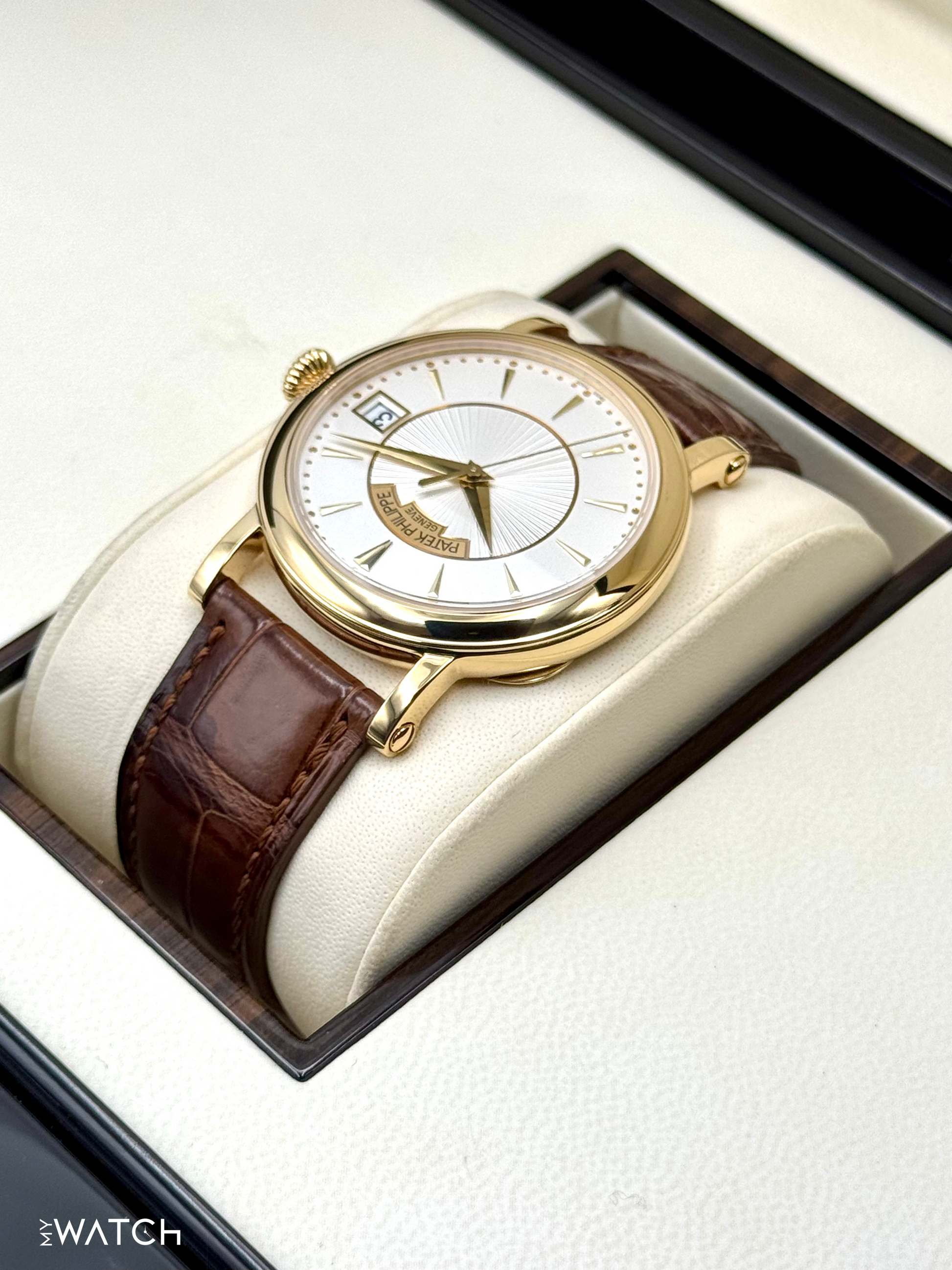 2013 Patek Philippe Calatrava 38mm 5153J Yellow Gold Silver Dial - MyWatchLLC