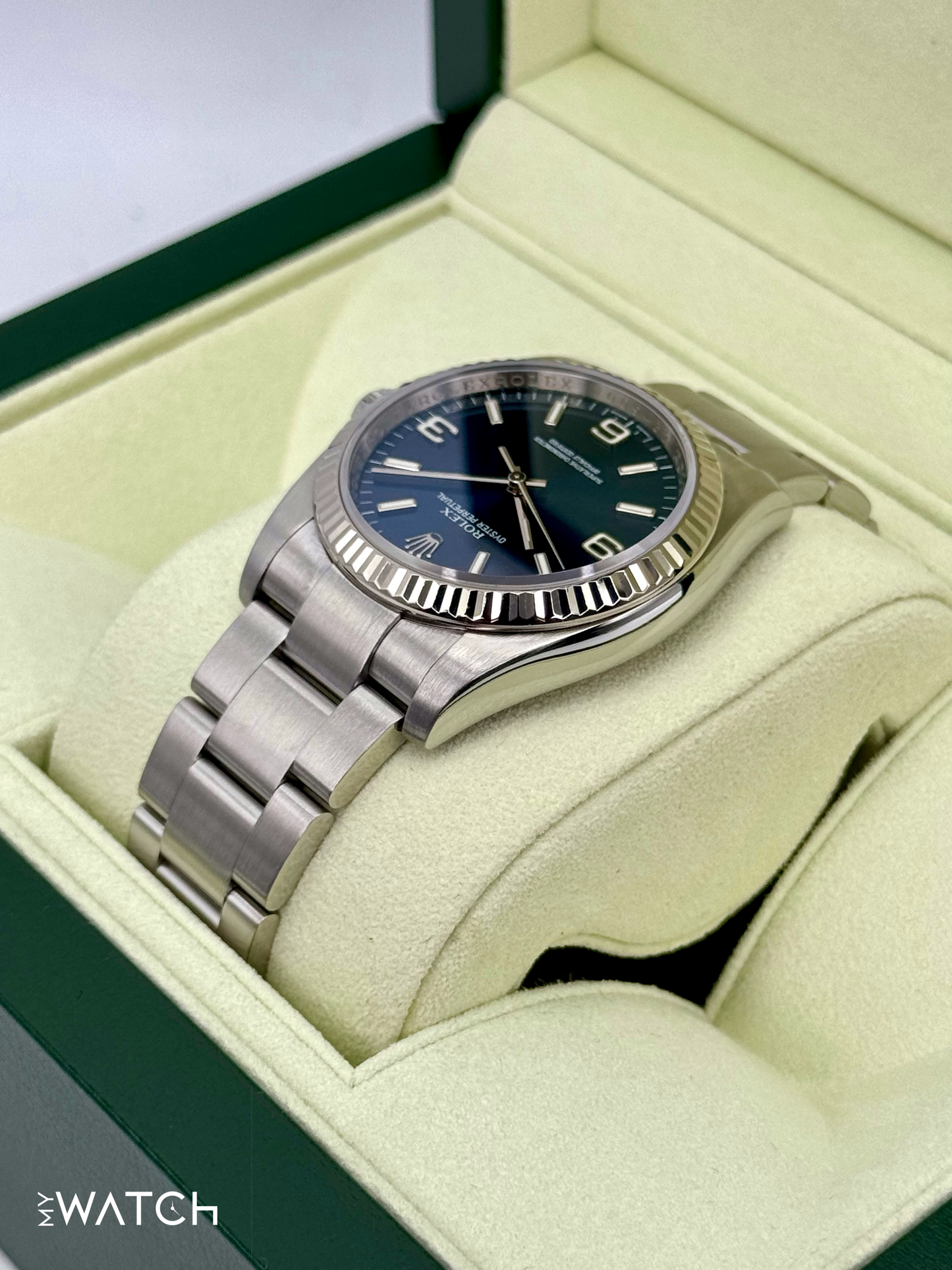 2008 Rolex Oyster Perpetual 36mm 116034 Blue Dial - MyWatchLLC