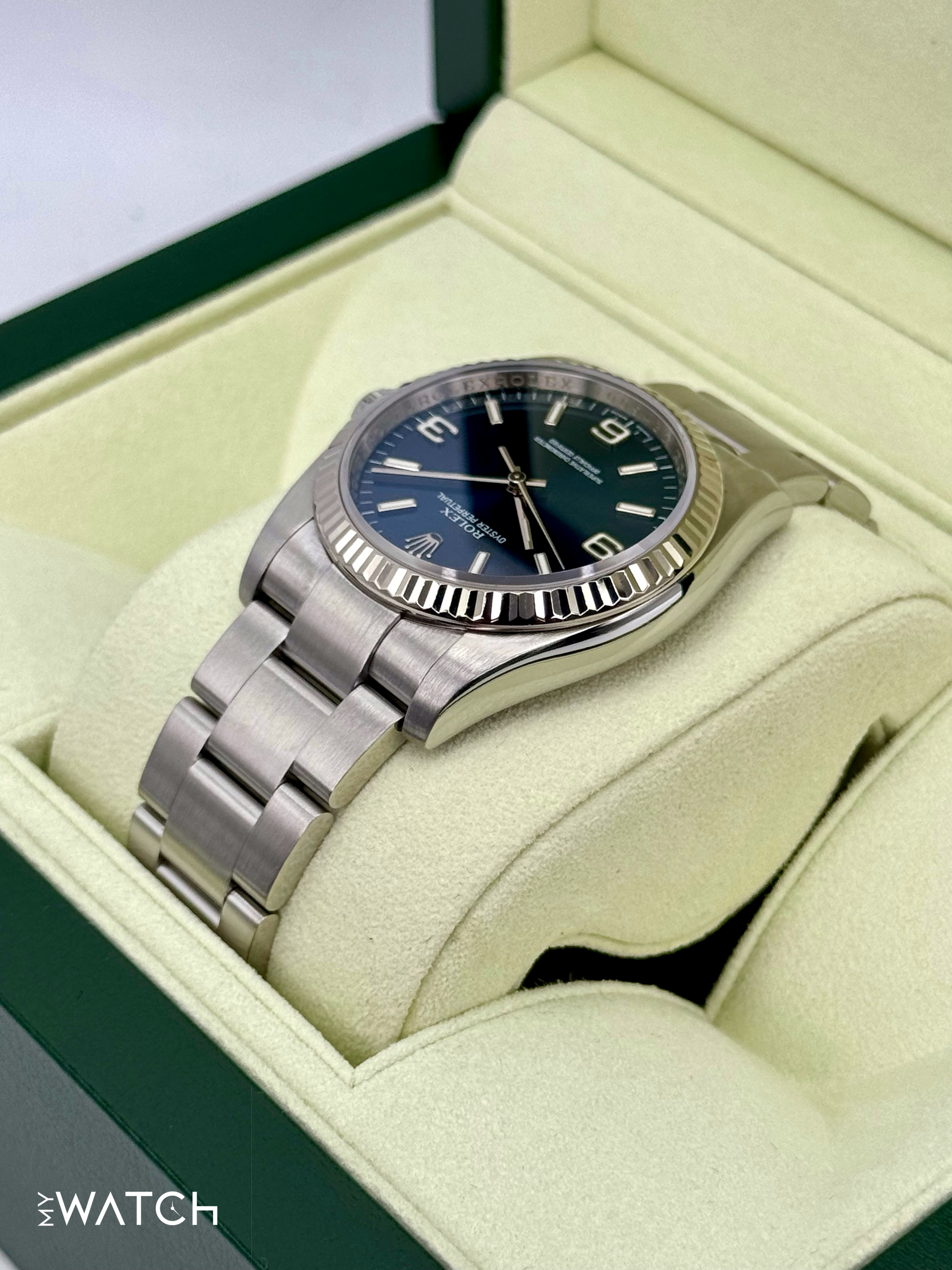 2008 Rolex Oyster Perpetual 36mm 116034 Blue Dial - MyWatchLLC