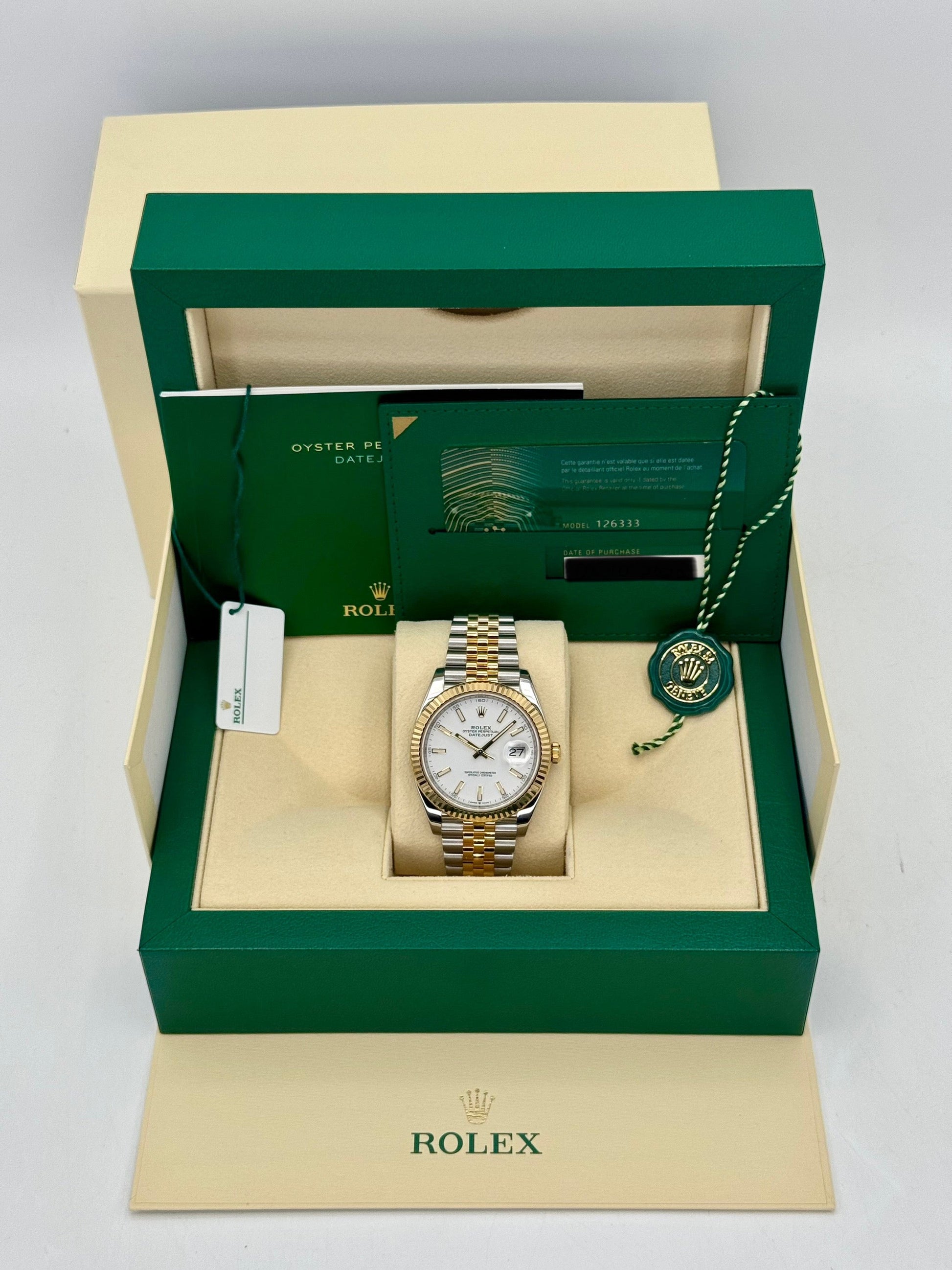 2020 Rolex Datejust 41mm 126333 Two-Tone Jubilee White Dial - MyWatchLLC