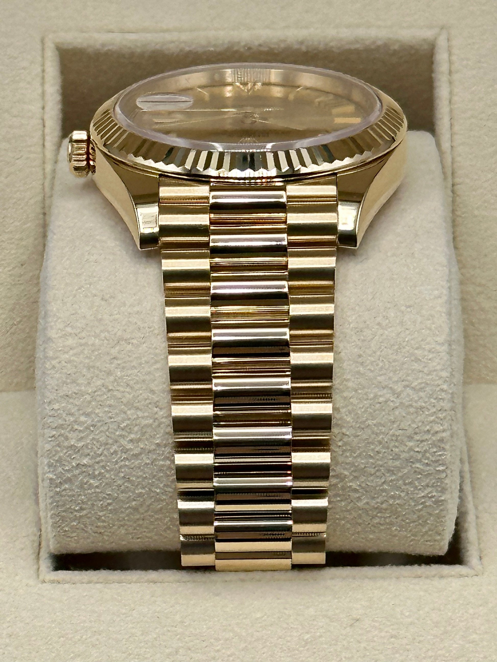 2019 Rolex Day-Date 40mm 228238 YG Champagne Roman Numeral Dial - MyWatchLLC