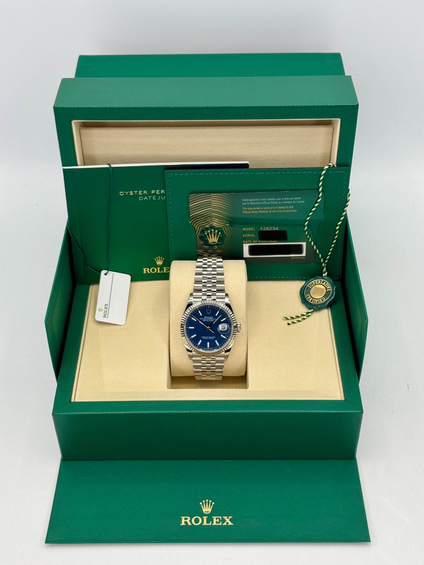 NEW 2025 Rolex Datejust 36mm 126234 Stainless Steel Jubilee Blue Dial - MyWatchLLC